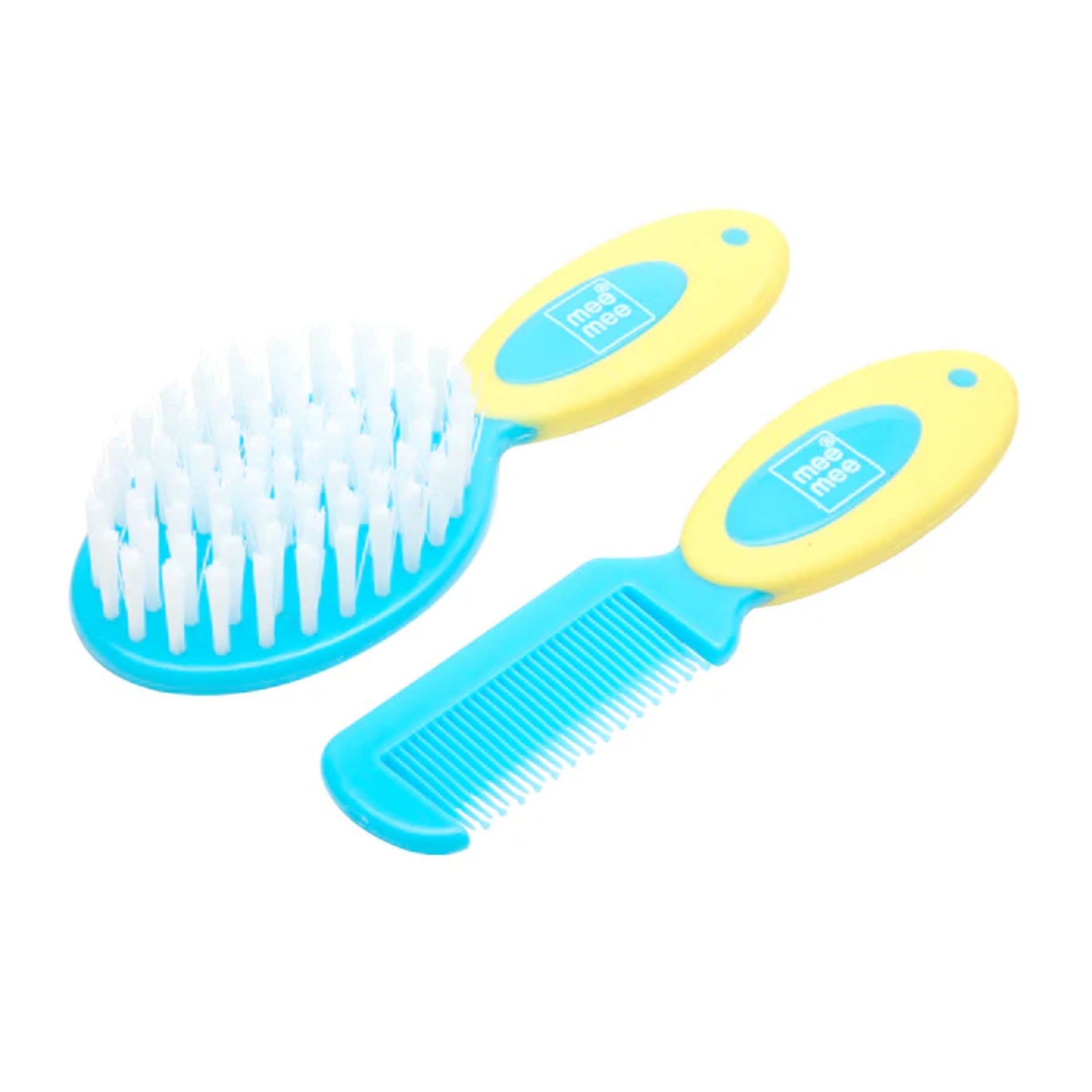 Mee Mee Baby Comb & Brush Set with Soft Nylon Bristles & Rounded Teeth for Gentle Care (blue)