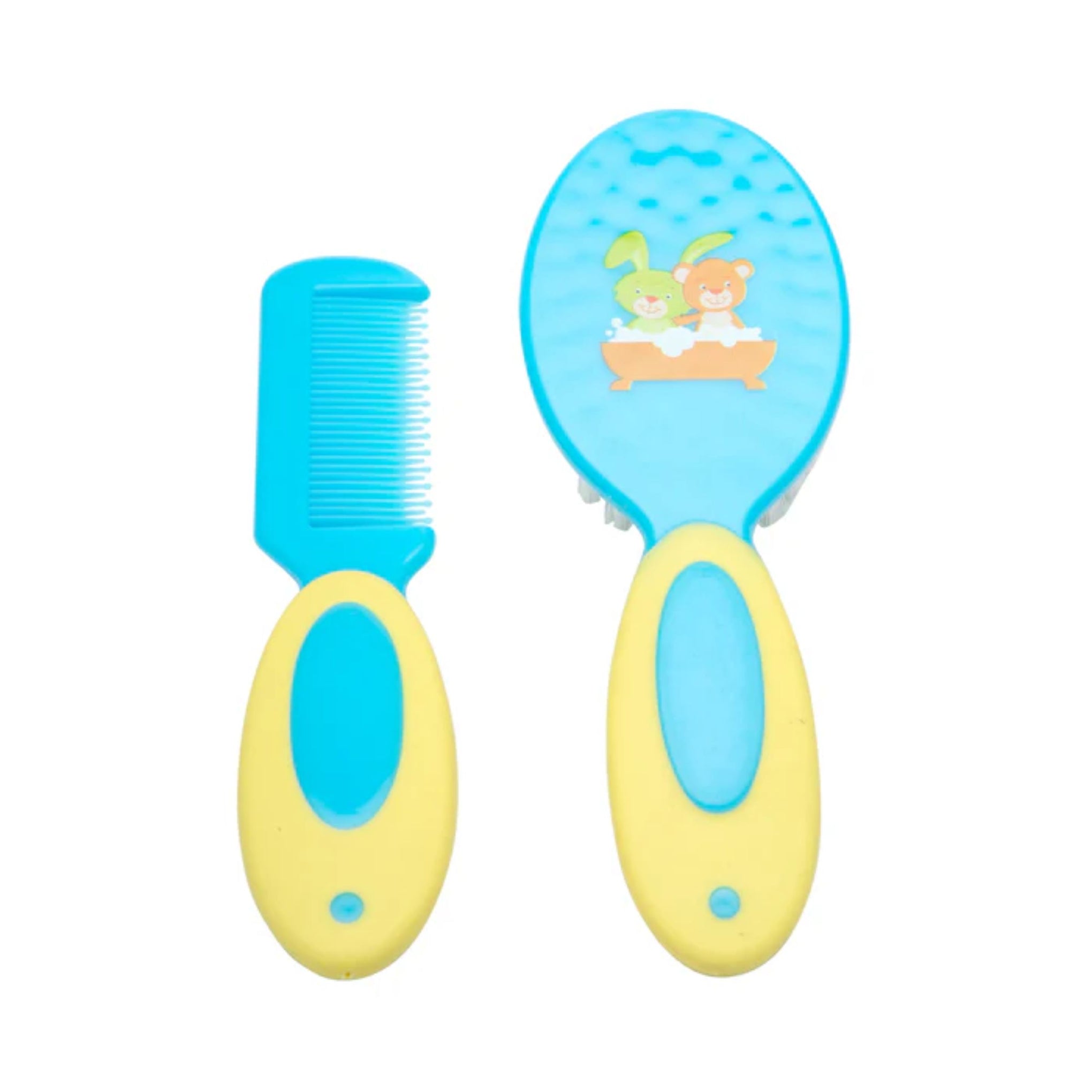 Mee Mee Baby Comb & Brush Set with Soft Nylon Bristles & Rounded Teeth for Gentle Care (blue)