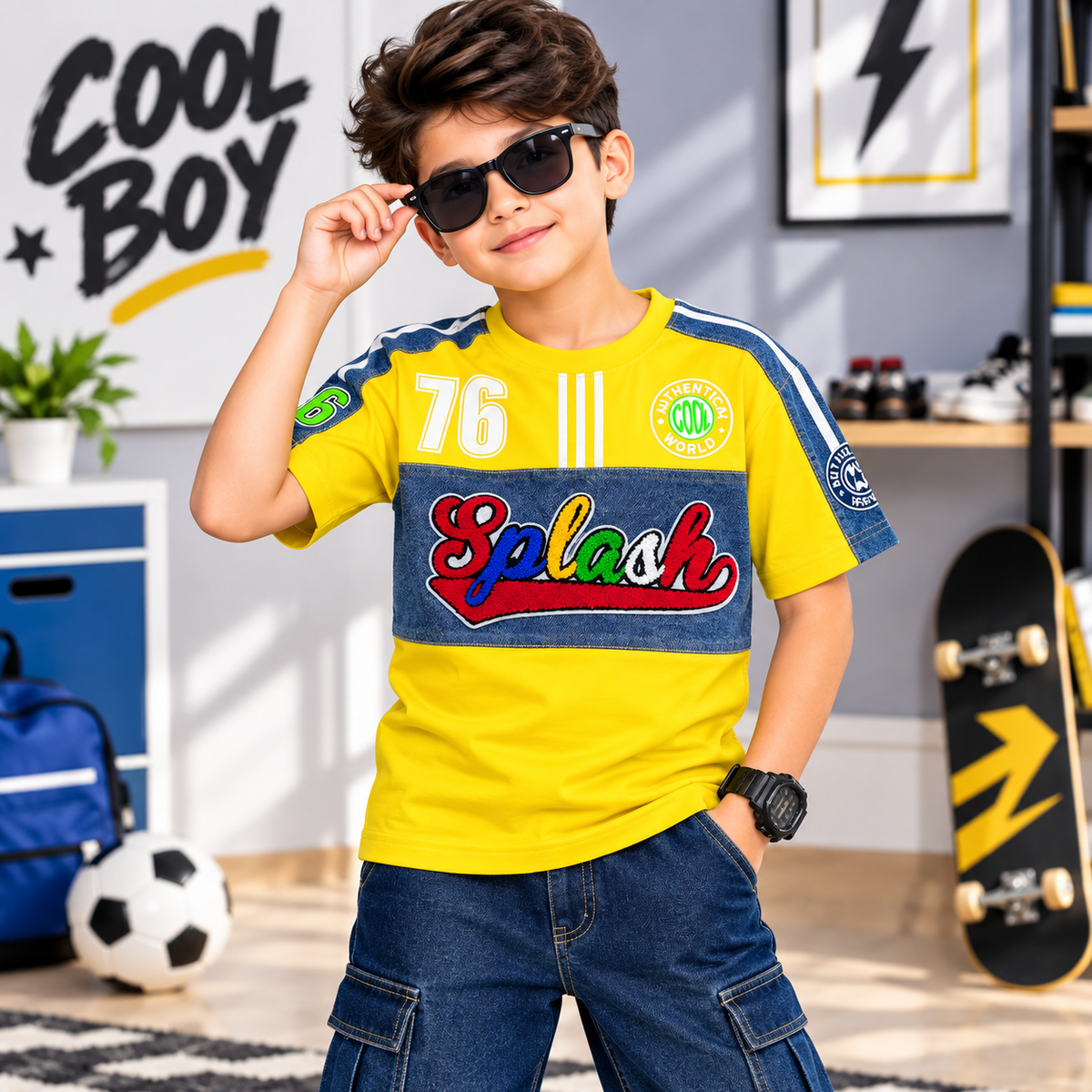 COOLEST boys graphic t-shirt - yellow