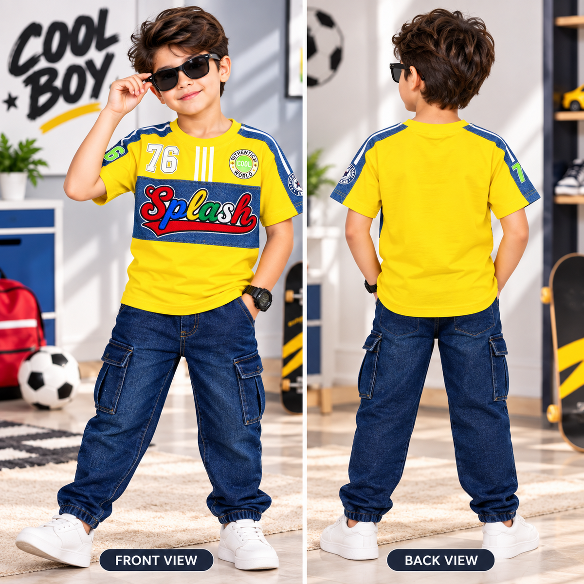 COOLEST boys t-shirt front and back view