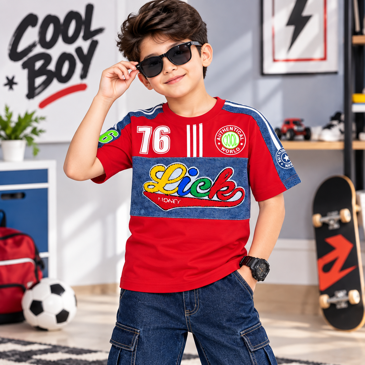 COOLEST boys graphic t-shirt - red