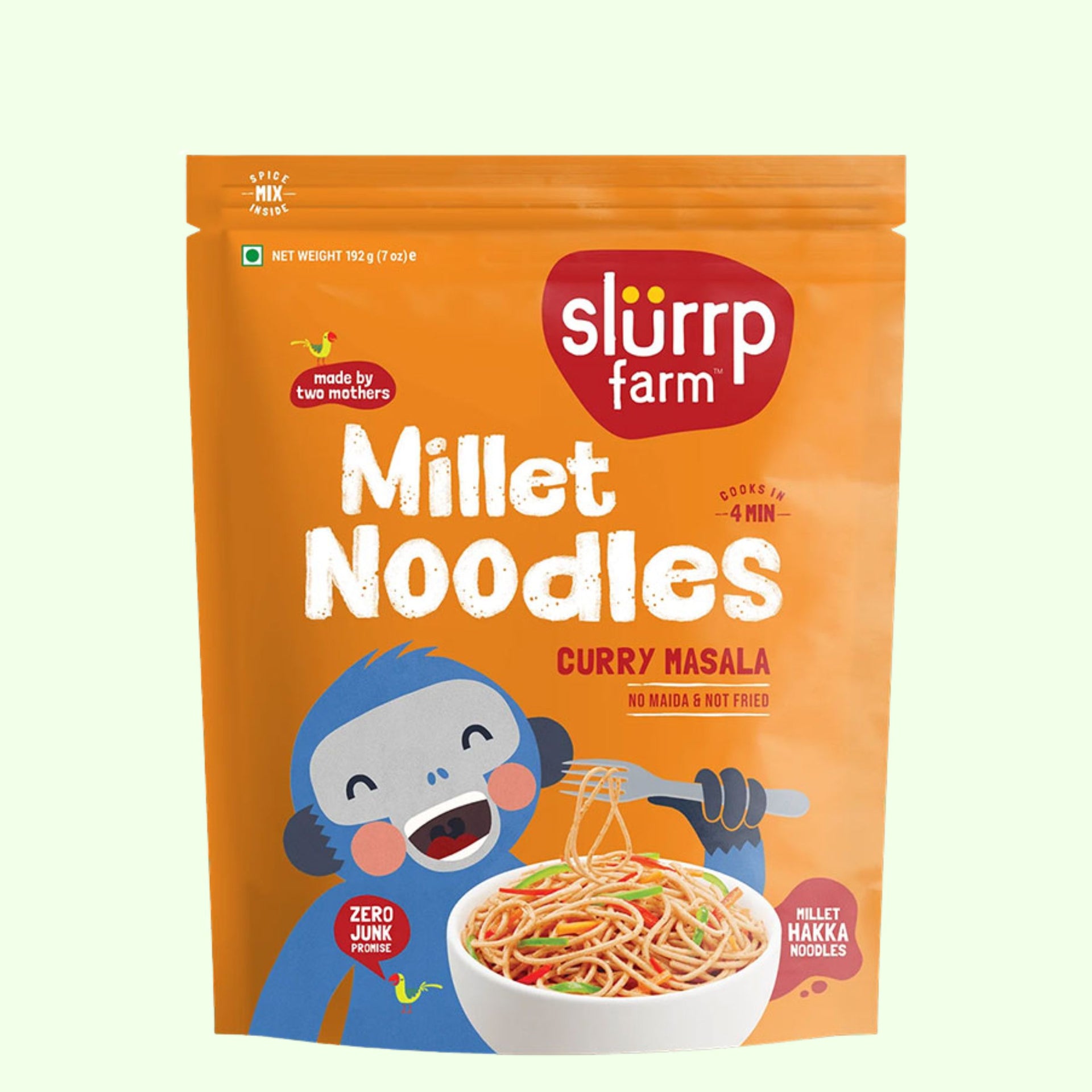 Slurrp Farm Classic Curry Masala Millet Noodles Baby Food For 2years & above – 192gm