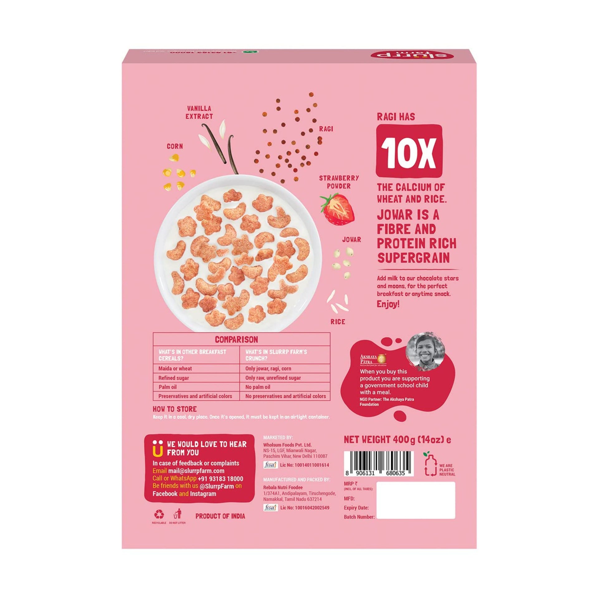 Slurrp Farm Cereal – Berry Crunch Strawberry & Choco Crunch Chocolate | 2 Variants | 400 g