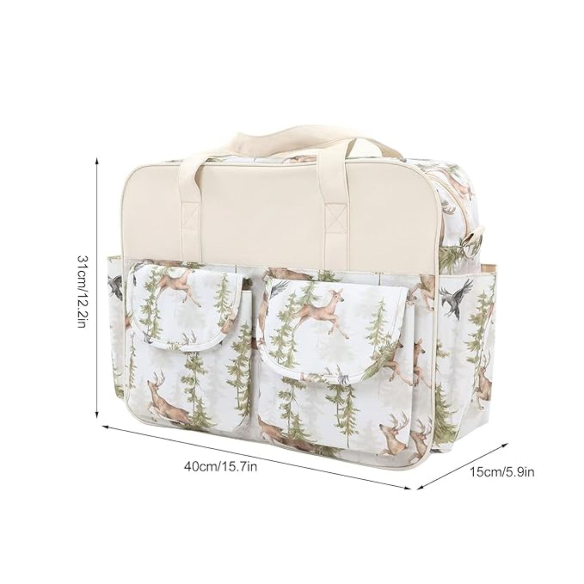 SMILE BABY Diaper Bag Multifunctional Maternity Bag Stylish Baby Travel Bag | Mamas Bags | Diapers Bags |  Handbag | Mothers Bags( DEER-CREAM )