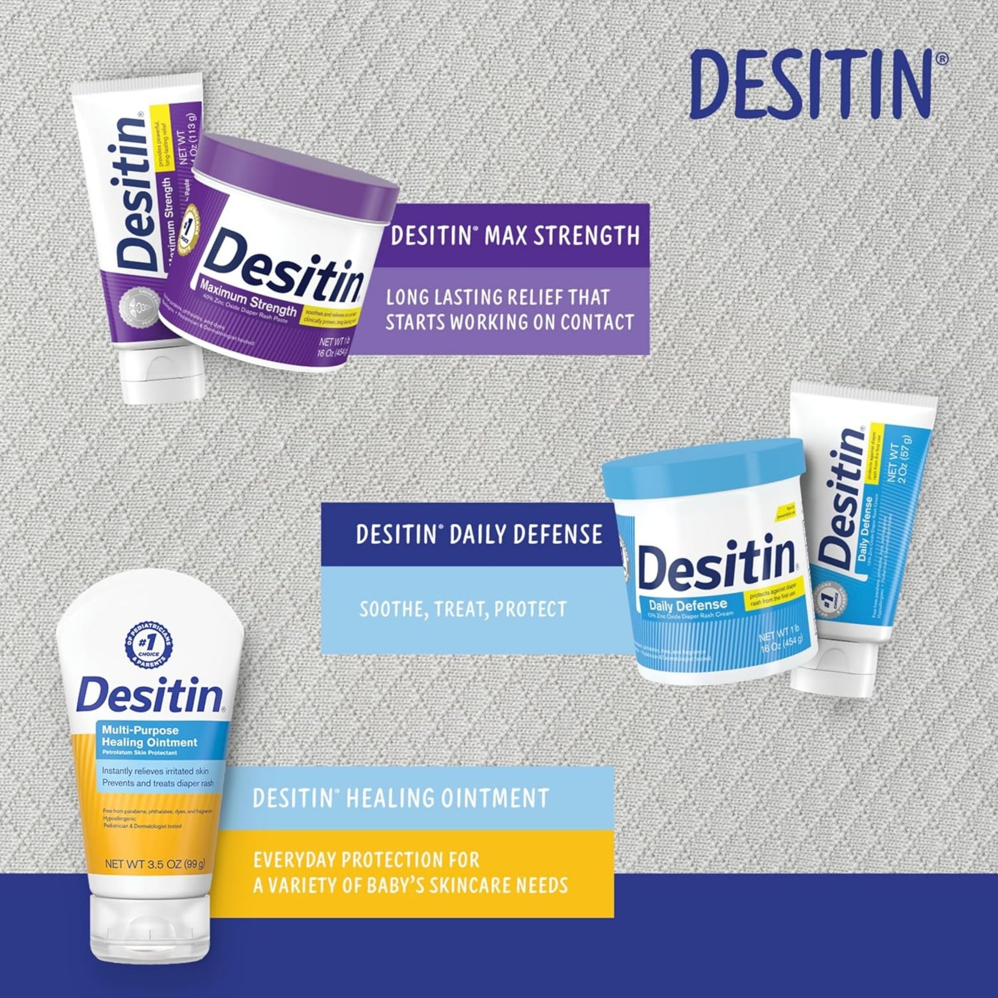 Desitin Skin Protectant and Diaper Rash Multi-Purpose Healing Ointment – 100g (3.5 oz)