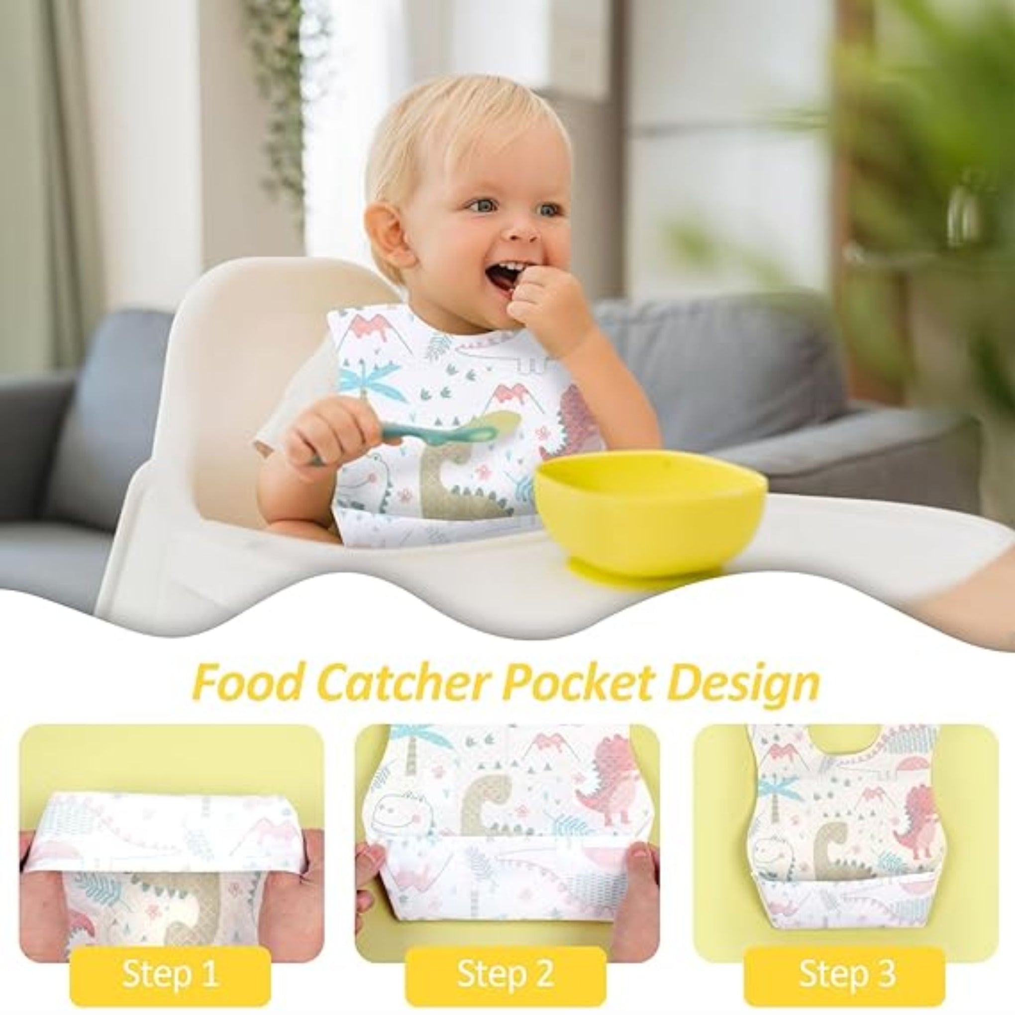 Smile Baby Disposable Baby Bibs Soft Travel Bibs for Feeding Infant Babies Use and Throw Bibs Toddler Drool Burp Apron / 10PEC In One Pack