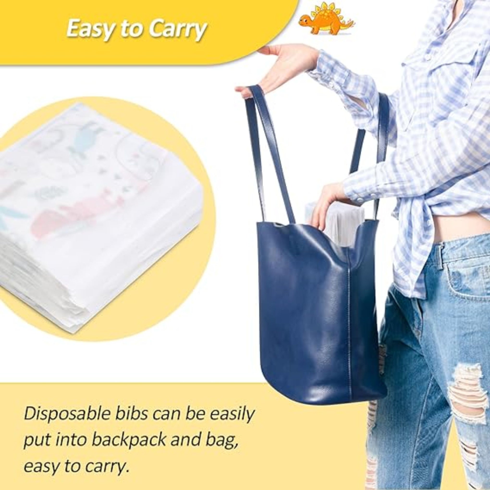 Smile Baby Disposable Baby Bibs Soft Travel Bibs for Feeding Infant Babies Use and Throw Bibs Toddler Drool Burp Apron / 10PEC In One Pack