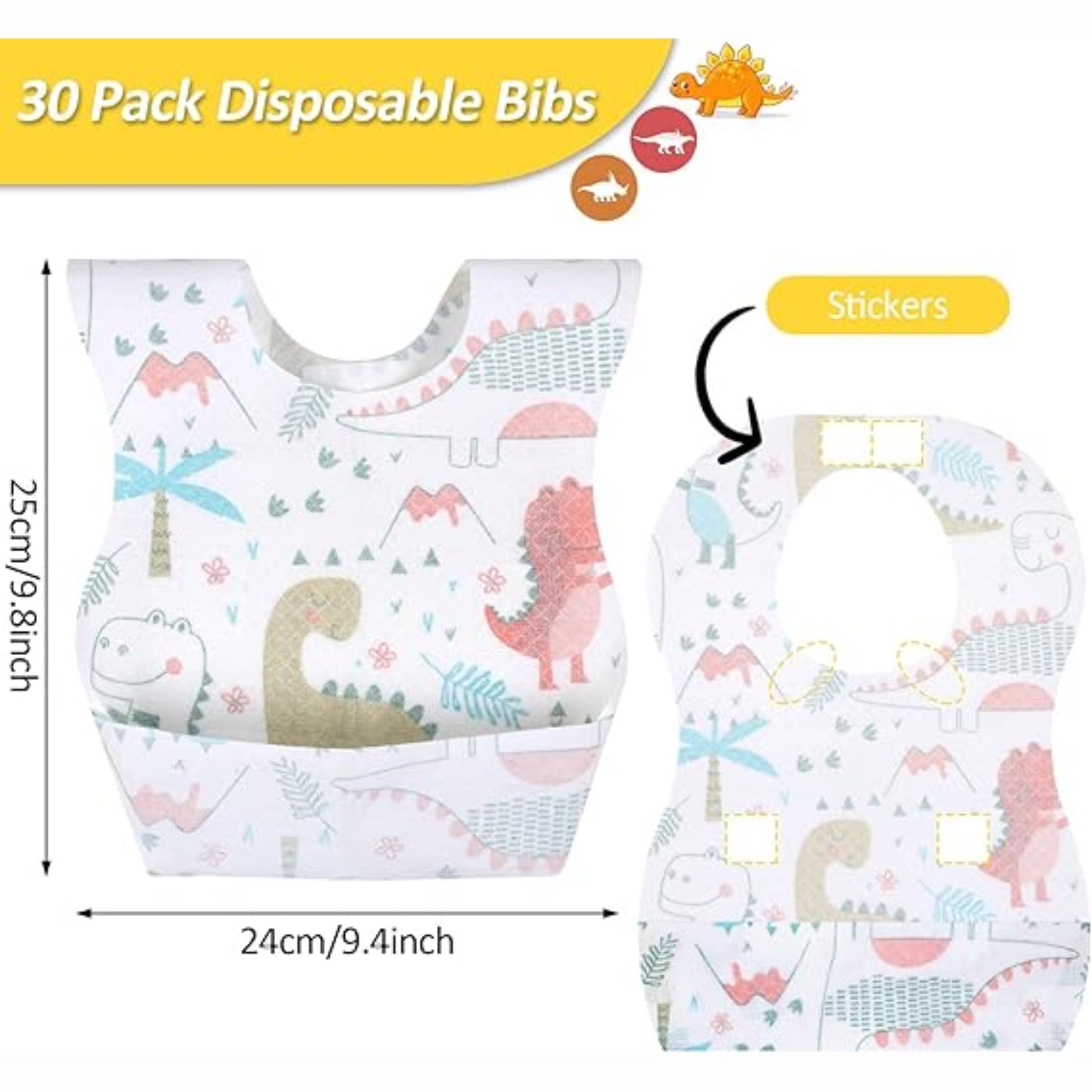 Smile Baby Disposable Baby Bibs Soft Travel Bibs for Feeding Infant Babies Use and Throw Bibs Toddler Drool Burp Apron / 10PEC In One Pack