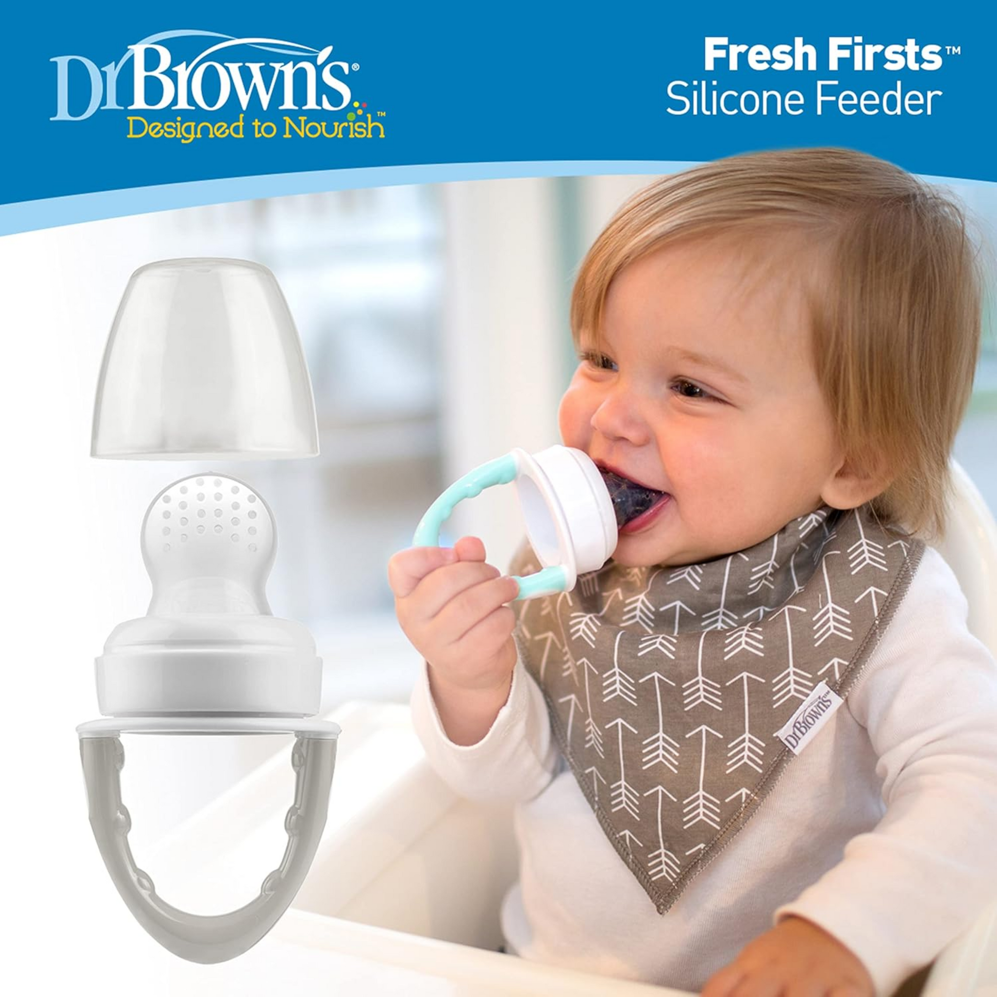 Dr. Brown's Designed to Nourish, Fresh Firsts Silicone Feeder, Grey, One Size