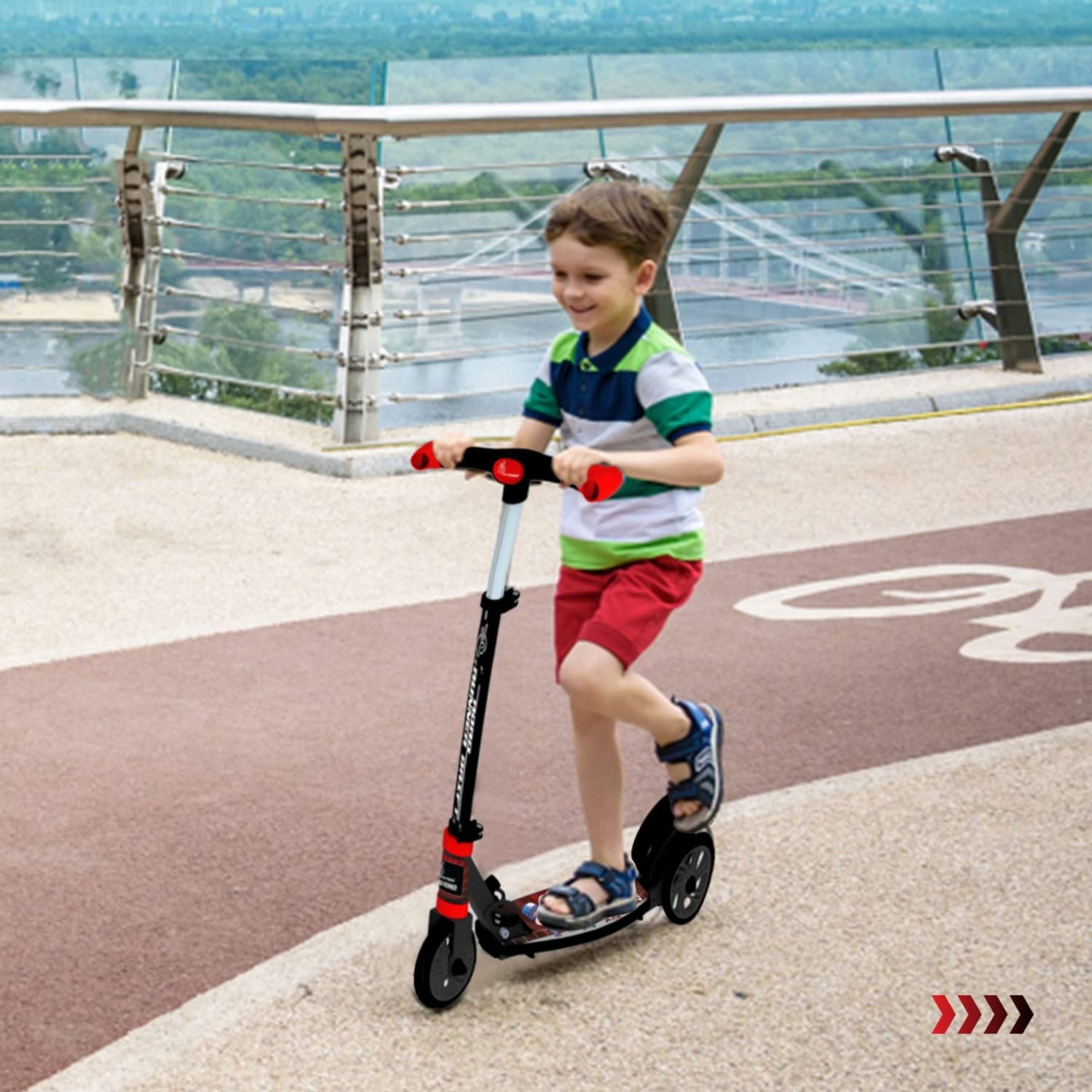 R for Rabbit Road Runner Drift Scooter for Kids of 2 to 4 Years Age, 3 Level Height Adjustment,  Kick Scooter with Brakes (Red) (Blue) (Black)