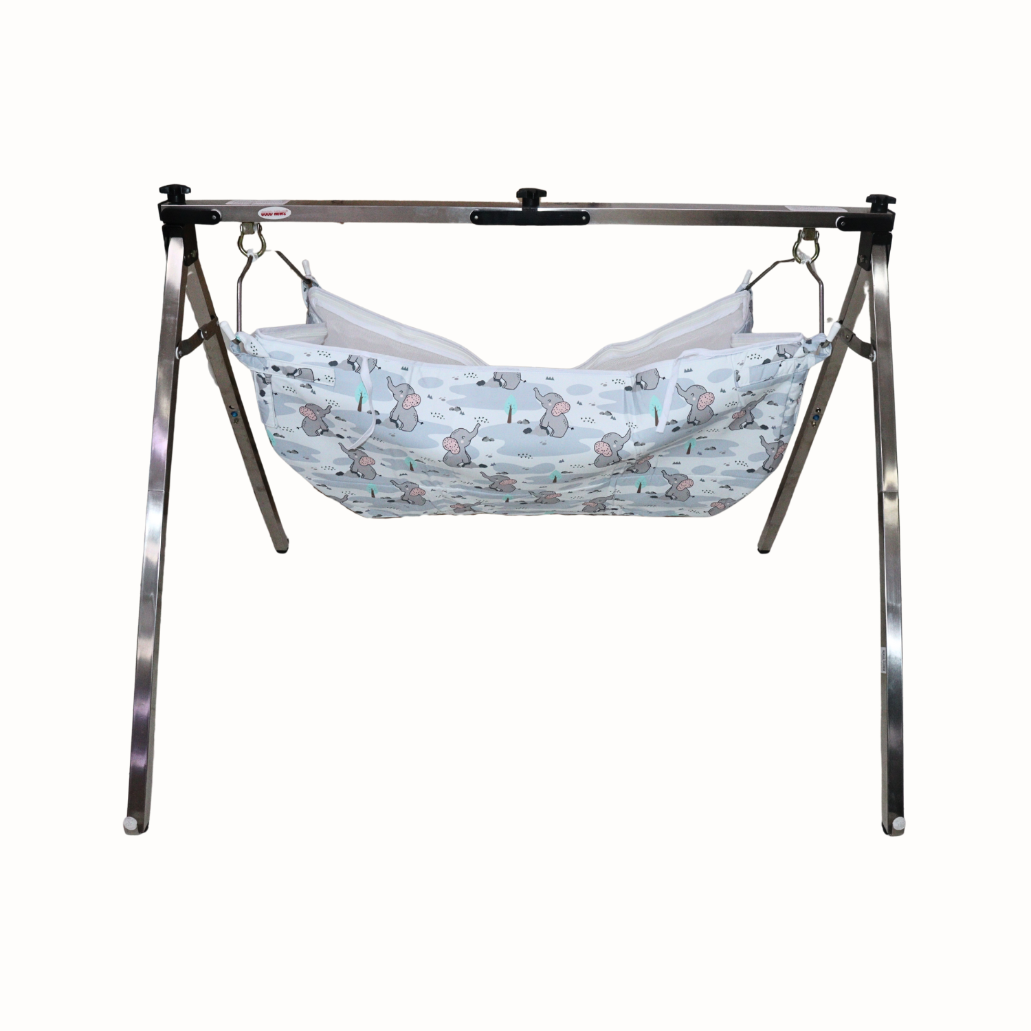Smile Baby Elephant Print Baby Cradle Cloth with Mosquito Net – Soft & Breathable Newborn Hammock