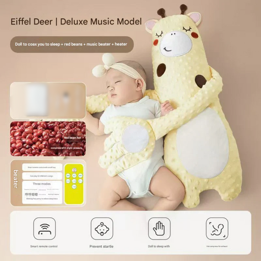 Smile Baby Eiffel Deer Deluxe Musical Hug Doll – Remote-Controlled Baby Soothing Pillow