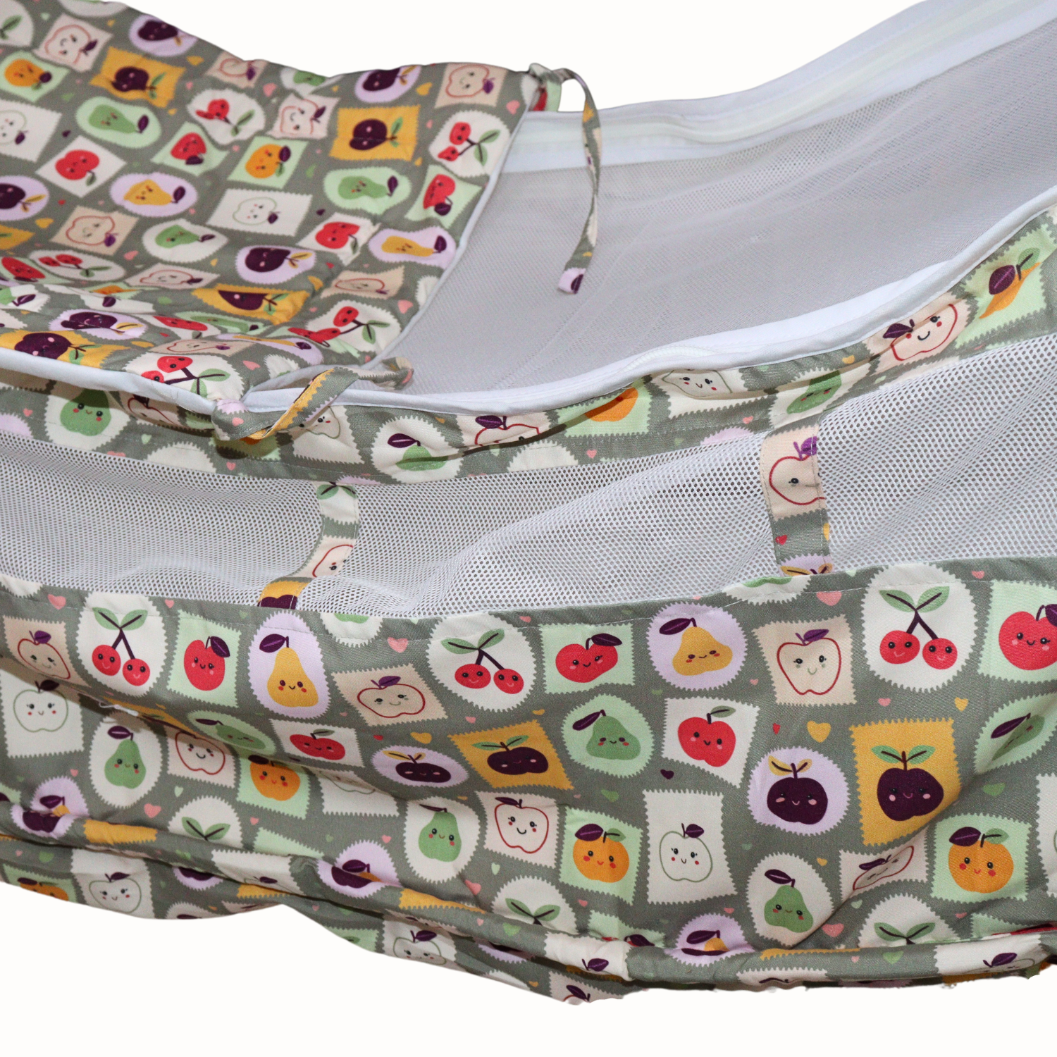 Smile Baby Newborn Khoya Cradle Cloth with Mosquito Net – Fruit Print Pure Cotton Baby Palana (Only Cradle)