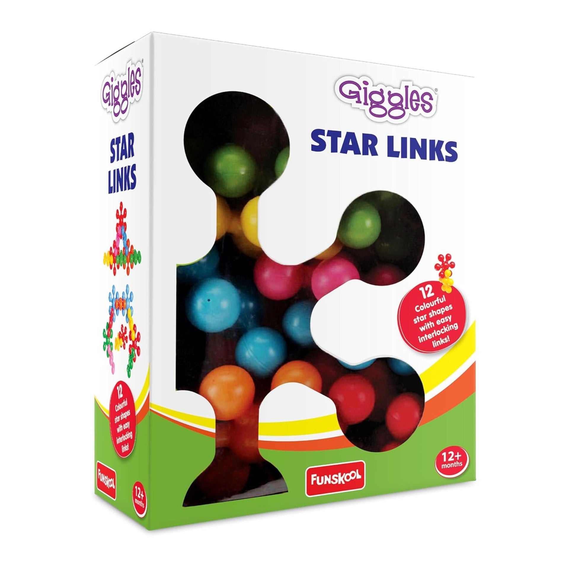 Giggles Funskool Star Link, Educational & Creative Construction Toy Blocks for Kids, Encourages Learning & Development, Fun Activity for Preschoolers, Gift Set for Kid, Age 6+ Months
