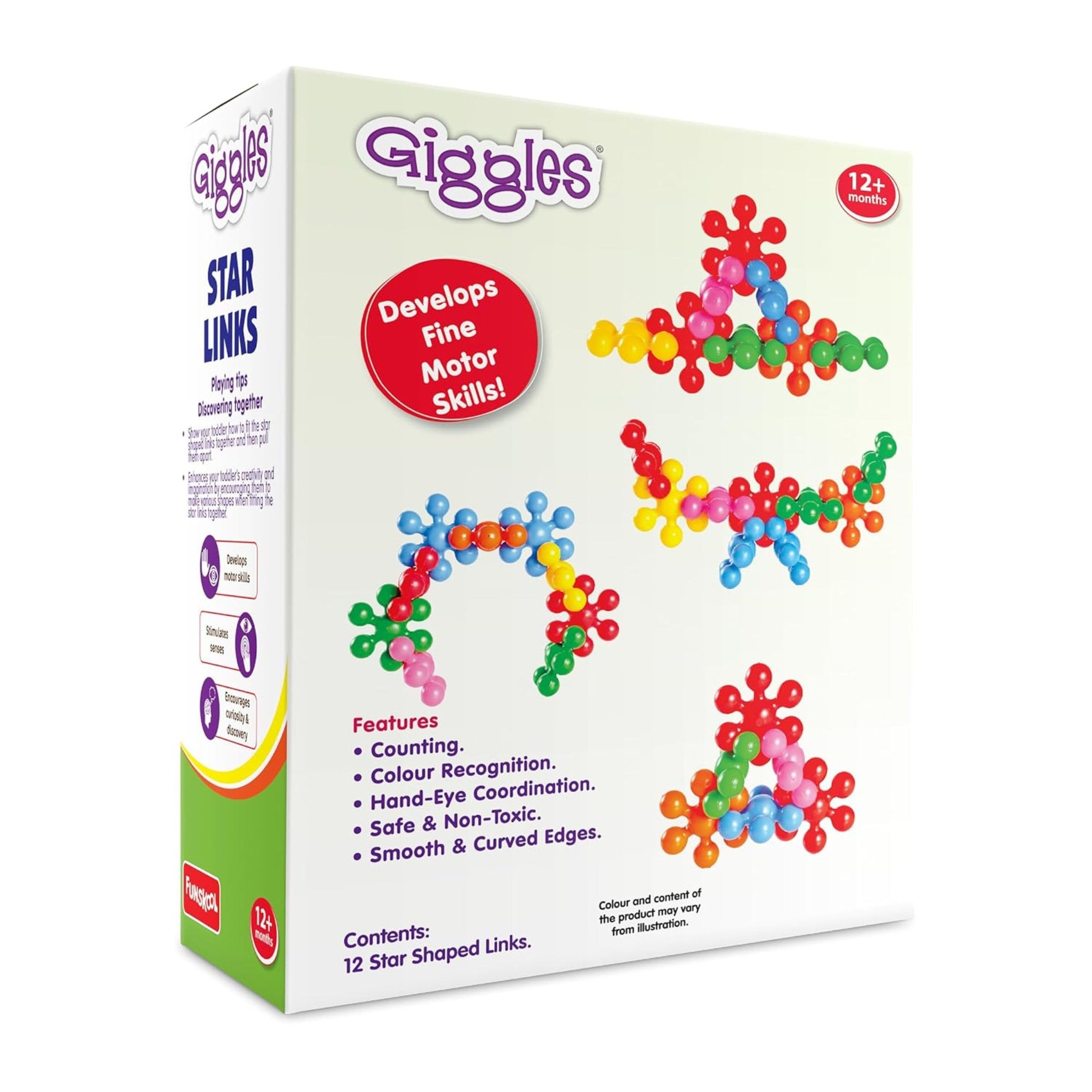 Giggles Funskool Star Link, Educational & Creative Construction Toy Blocks for Kids, Encourages Learning & Development, Fun Activity for Preschoolers, Gift Set for Kid, Age 6+ Months