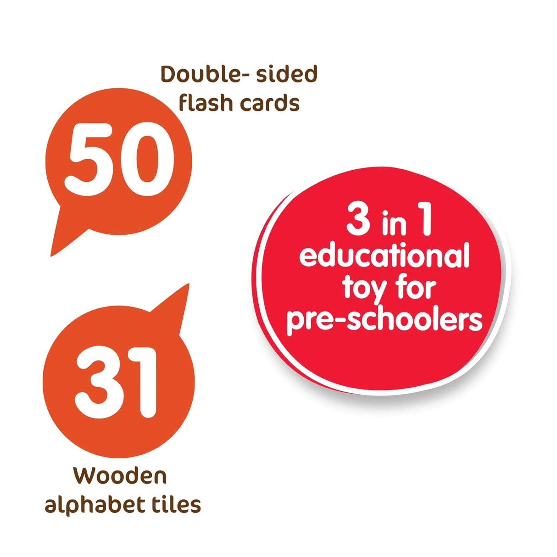 Giggles - Match n Learn, Wooden Educational Toy, Learn to Read, Toy for Kids, Spell and Identify Pictures, Preschool Toy, 3 Years and Above.