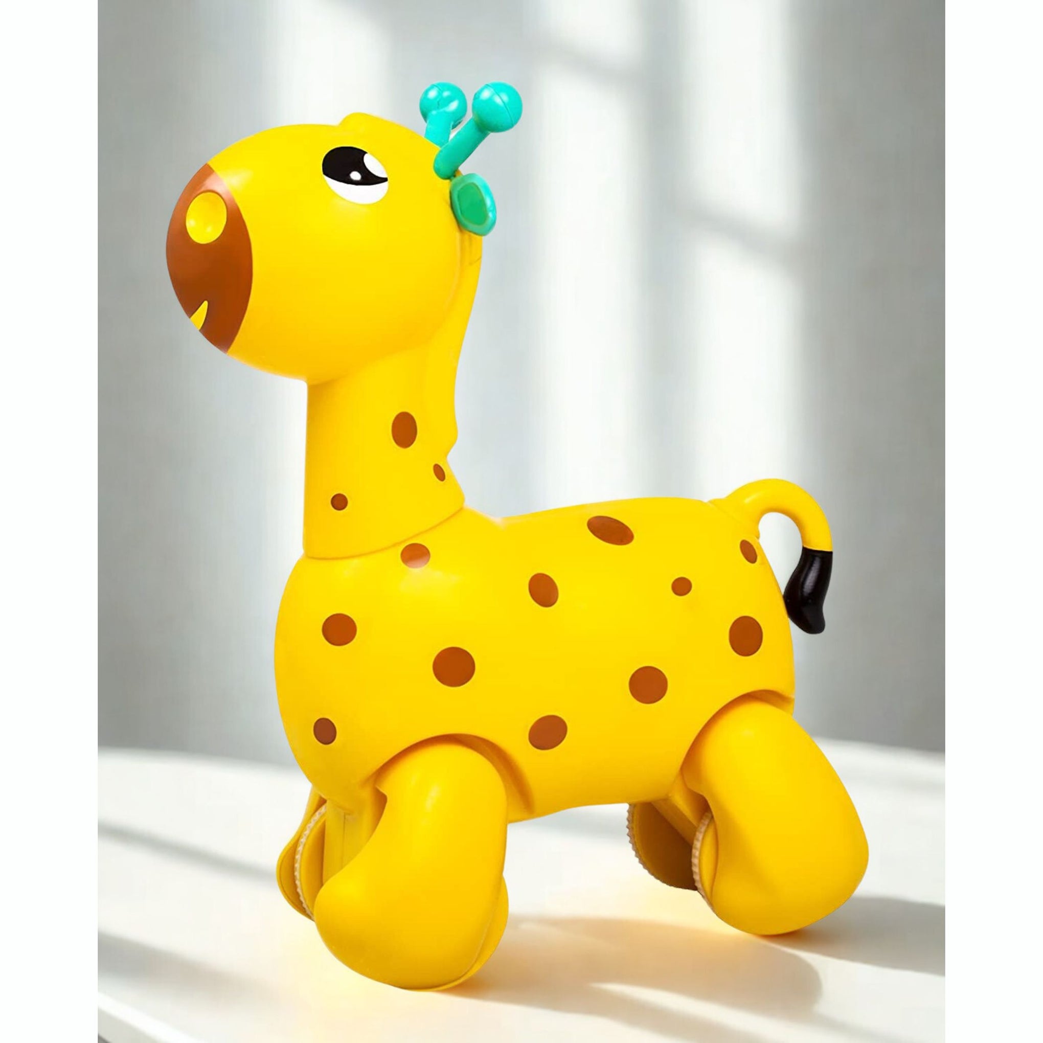 Giggles Funskool Pull Along Nico The Giraffe, Activity & Learning Toys for Babies, Toddlers, For Baby Boys & Girls, Encourage Walking, Improve Balance, Multicolour, Gift Set for Kids, Ages 18+ Months