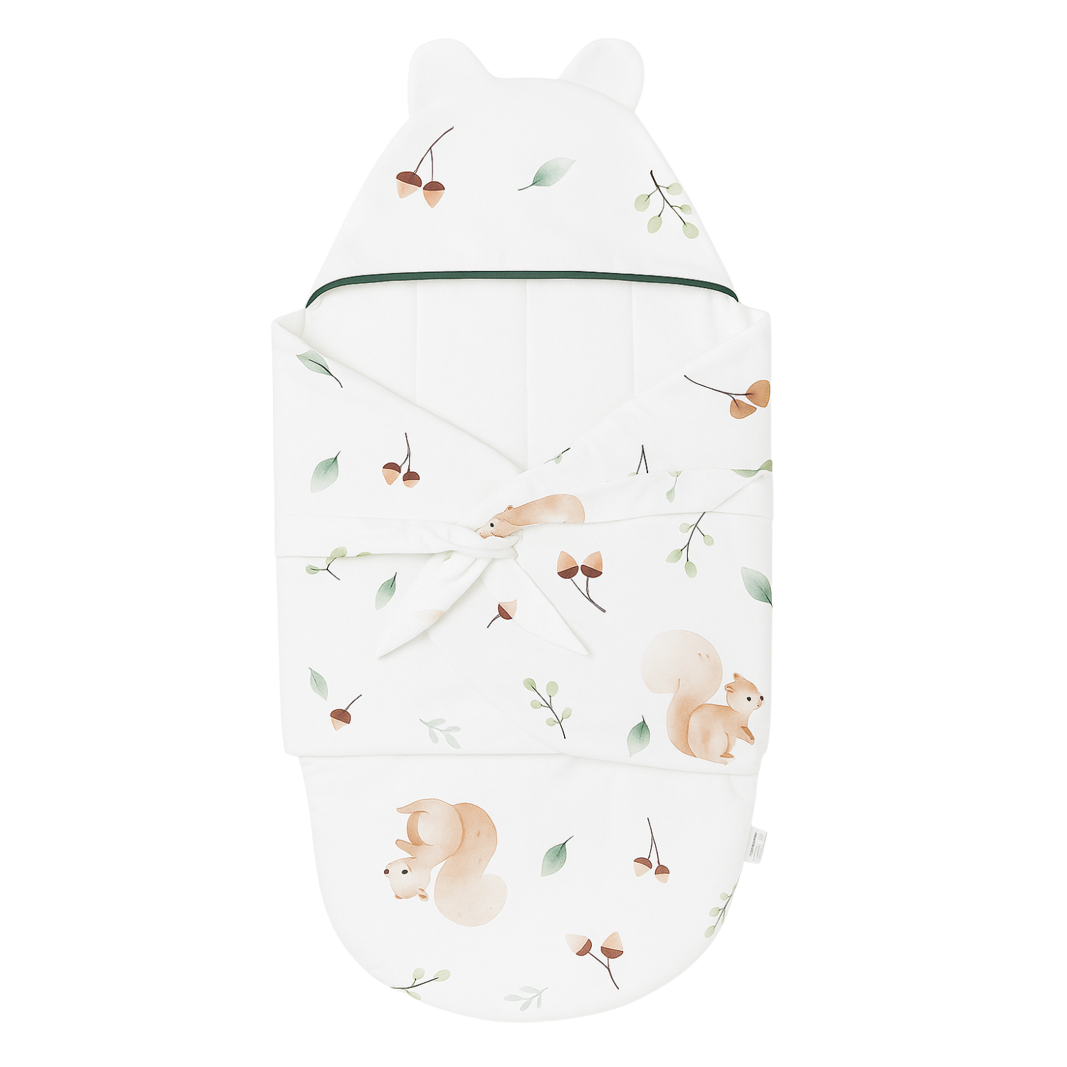 Smile Baby “Gilhari” Squirrel Print Baby Swaddle Wrap with Hood – 0-6 Months