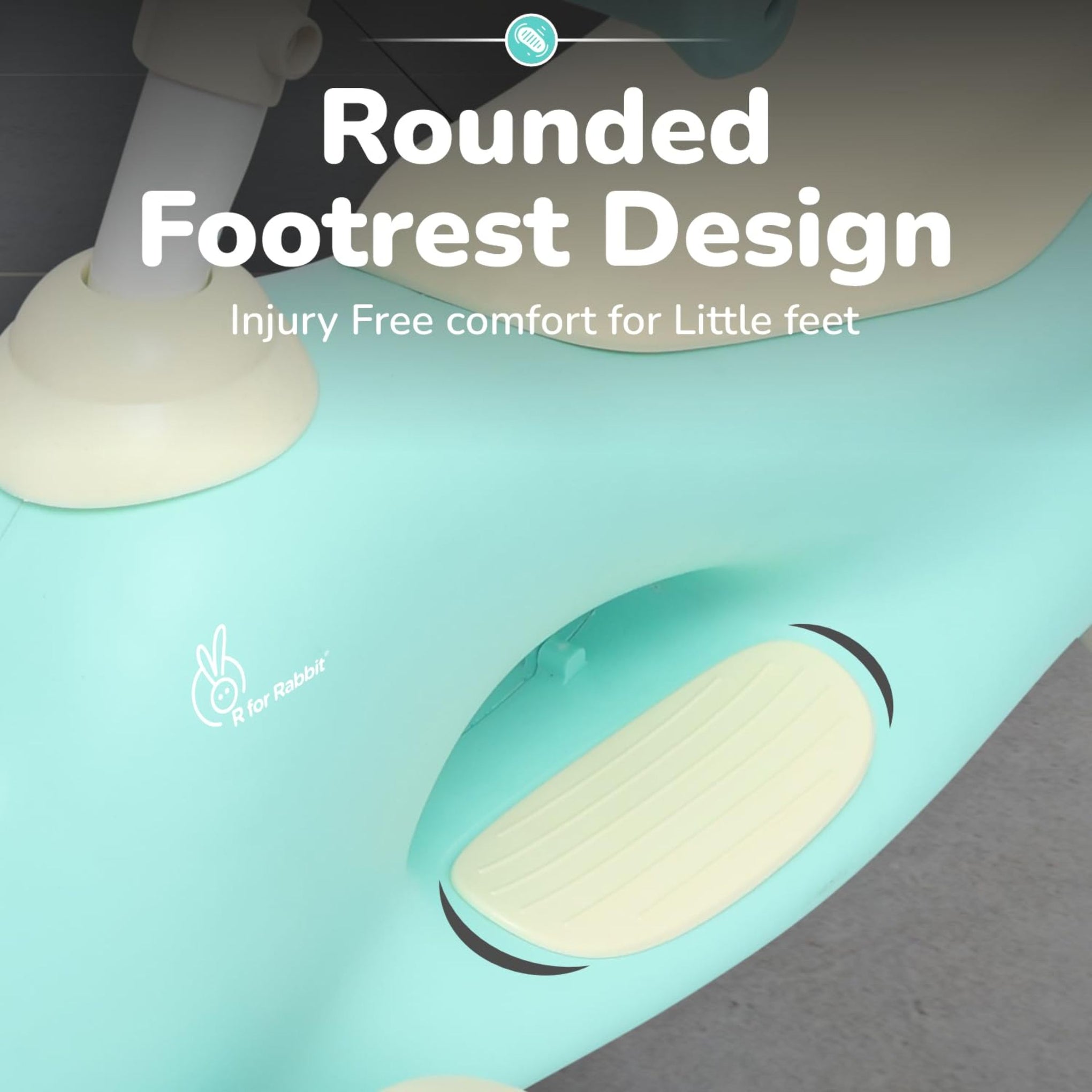 R for Rabbit Speedster Zoomy Push Ride-On for Baby, Wide TPE Wheels with Ergonomic & Comfortable Seat, Non Slip Footrest for 1 to 4 Years Kids, 20 Kgs Weight Capacity (Green Cream)