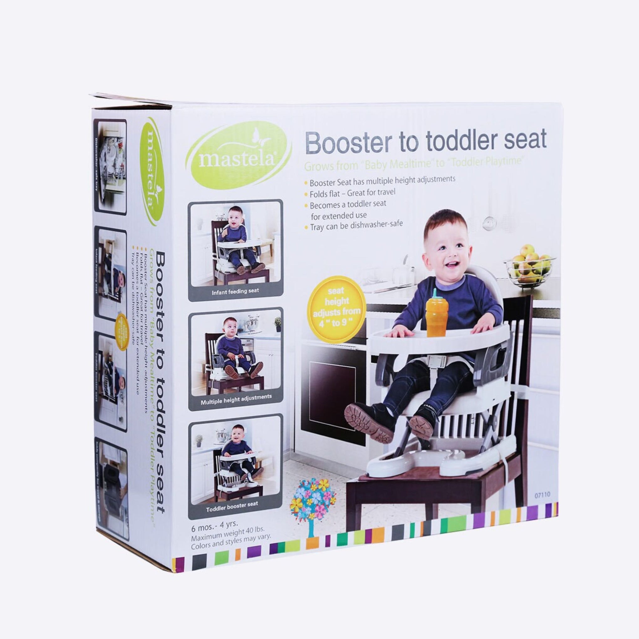 MUSTELA Baby Booster Chair for Feeding with Height Adjustment, 6 Months to 4 Years, Off White, One Unit , Grey Color