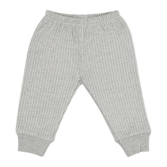 SMILE BABY Grey Thermal Bottoms for Babies & Kids (0–6 Years) – Soft Ribbed Cotton Winter Leggings