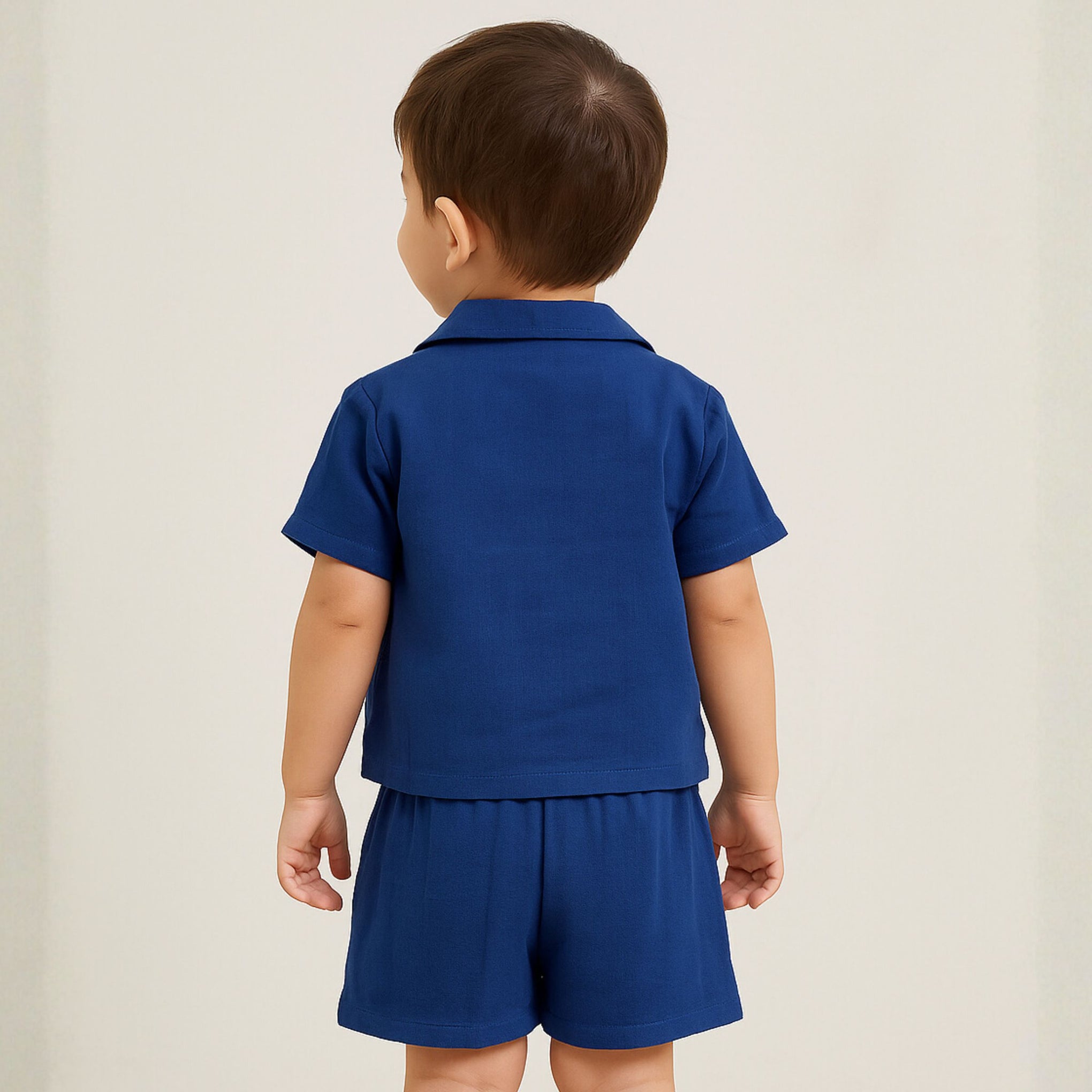 SMILE BABY “Happy Little Boy” Summer Outfit Set for Boys – Cotton Shorts & T-Shirt With Shirt (Newborn to 9 Months)