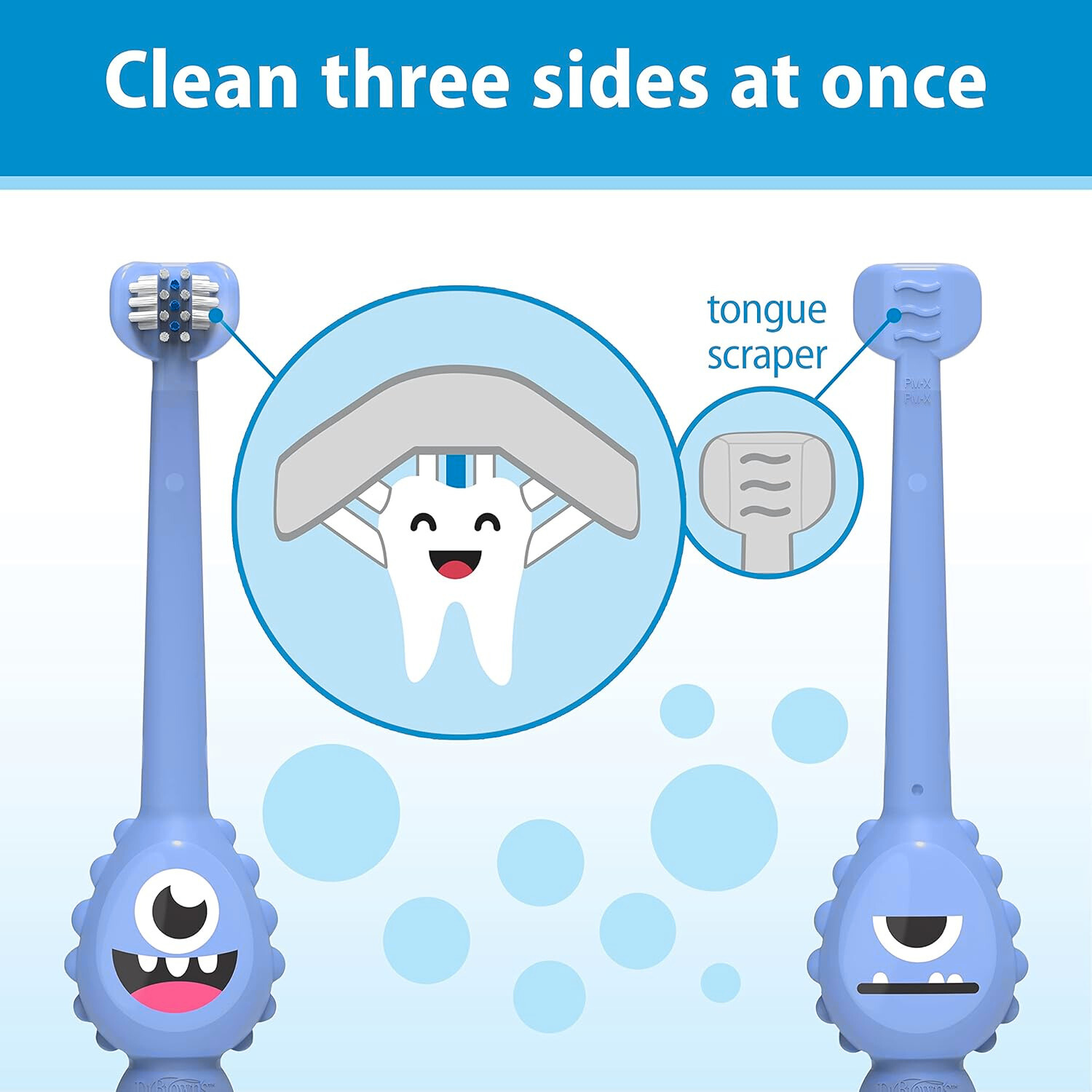 Dr. Brown's ToothScrubber Toddler Toothbrush BPA Free Ages 1-4 Monster Design Manual Brush Purple (1 Count)