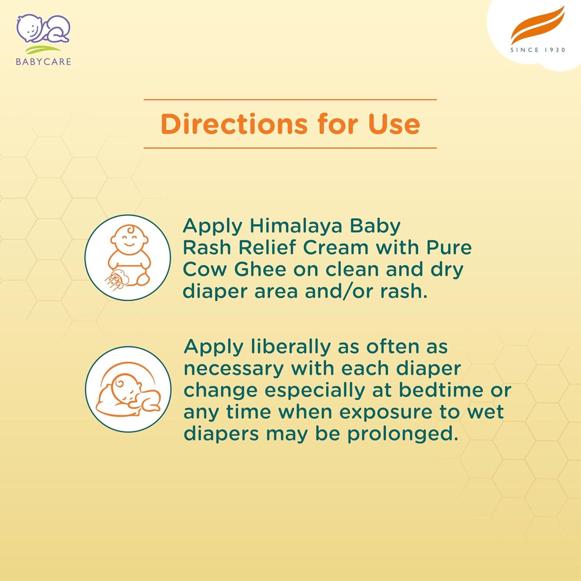 Himalaya Baby Rash Relief Cream with Pure Cow Ghee - 50GM |Helps heal and prevent diaper rash | For baby's sensitive skin