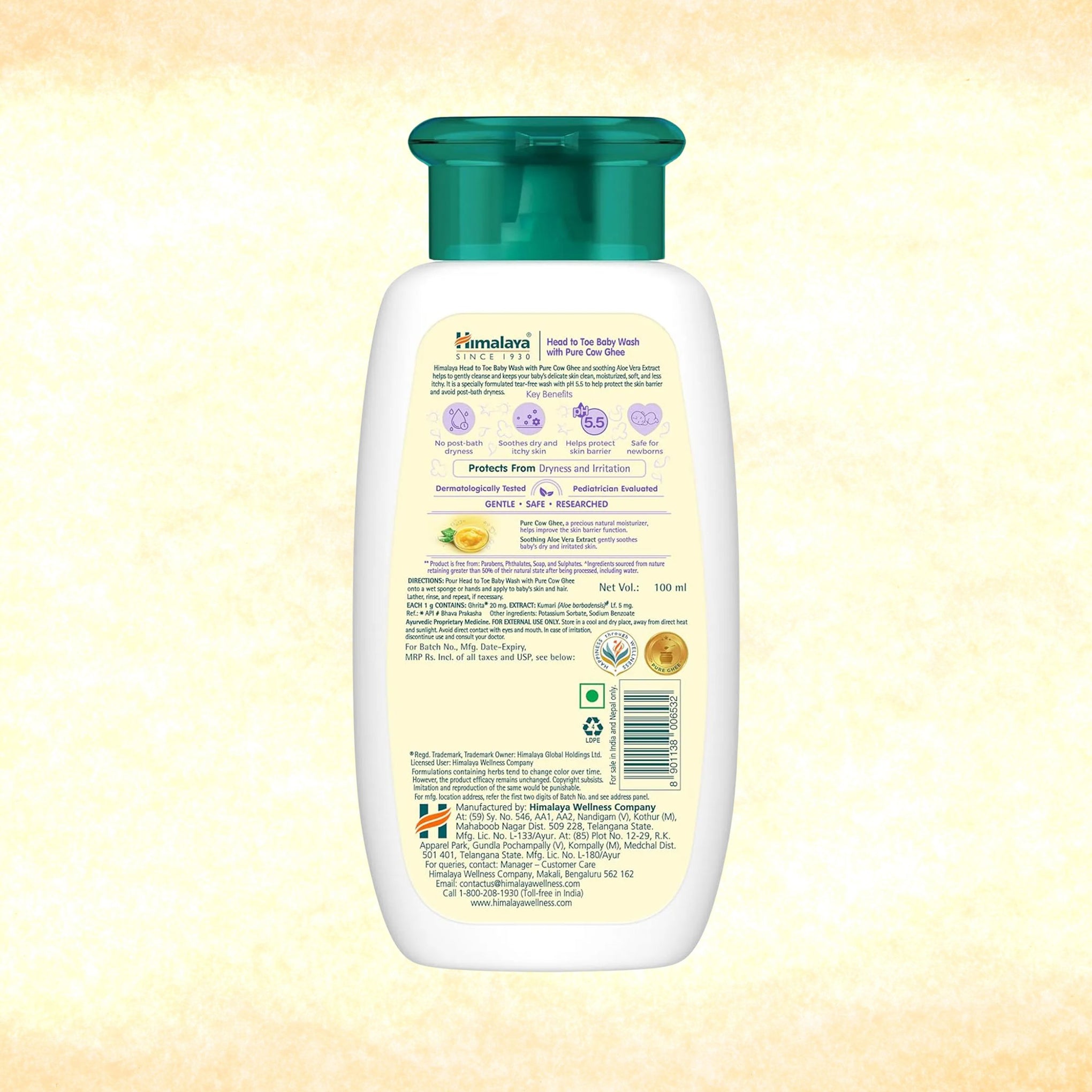 Himalaya Babycare Ghee Himalaya Head to Toe Baby Wash With Pure Cow Ghee - 100 ml