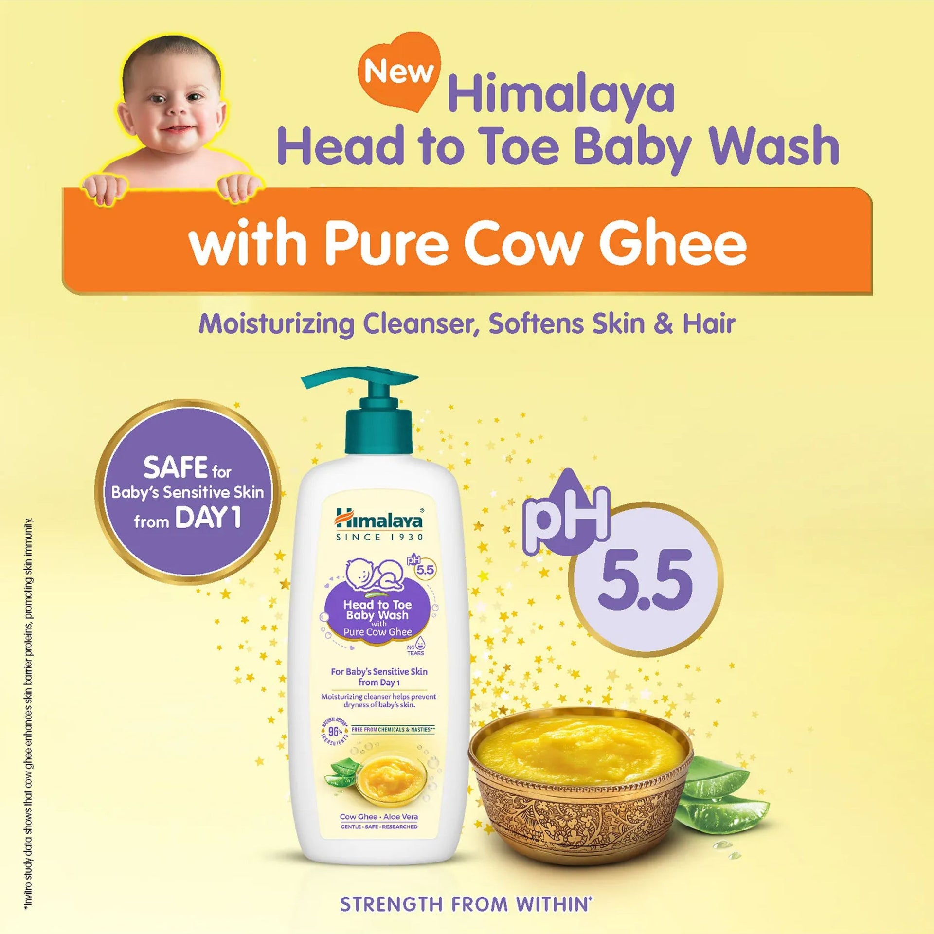 Himalaya Babycare Ghee Himalaya Head to Toe Baby Wash With Pure Cow Ghee - 100 ml