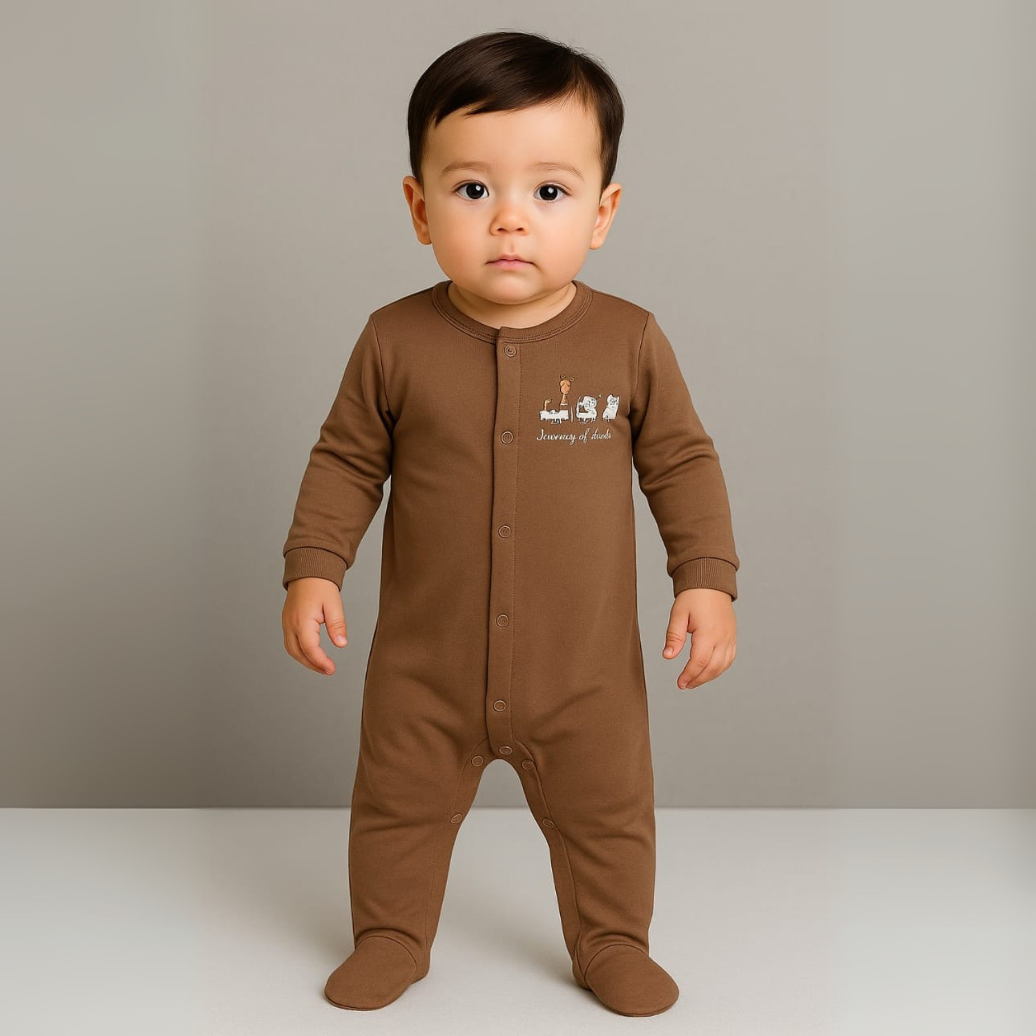 Smile Baby Soft Cotton Baby Romper – Full Sleeve | Unisex | 0-6 Months