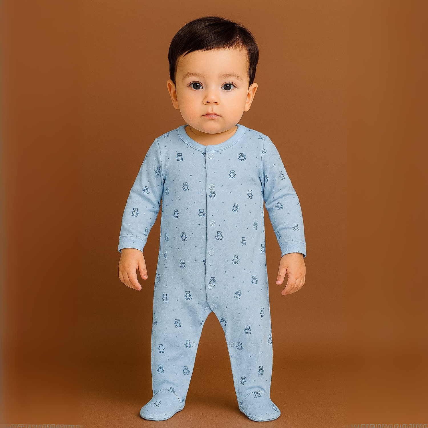 Smile Baby Soft Cotton Romper for Infants – Full Sleeve | Skin-Friendly | 0–6 Months