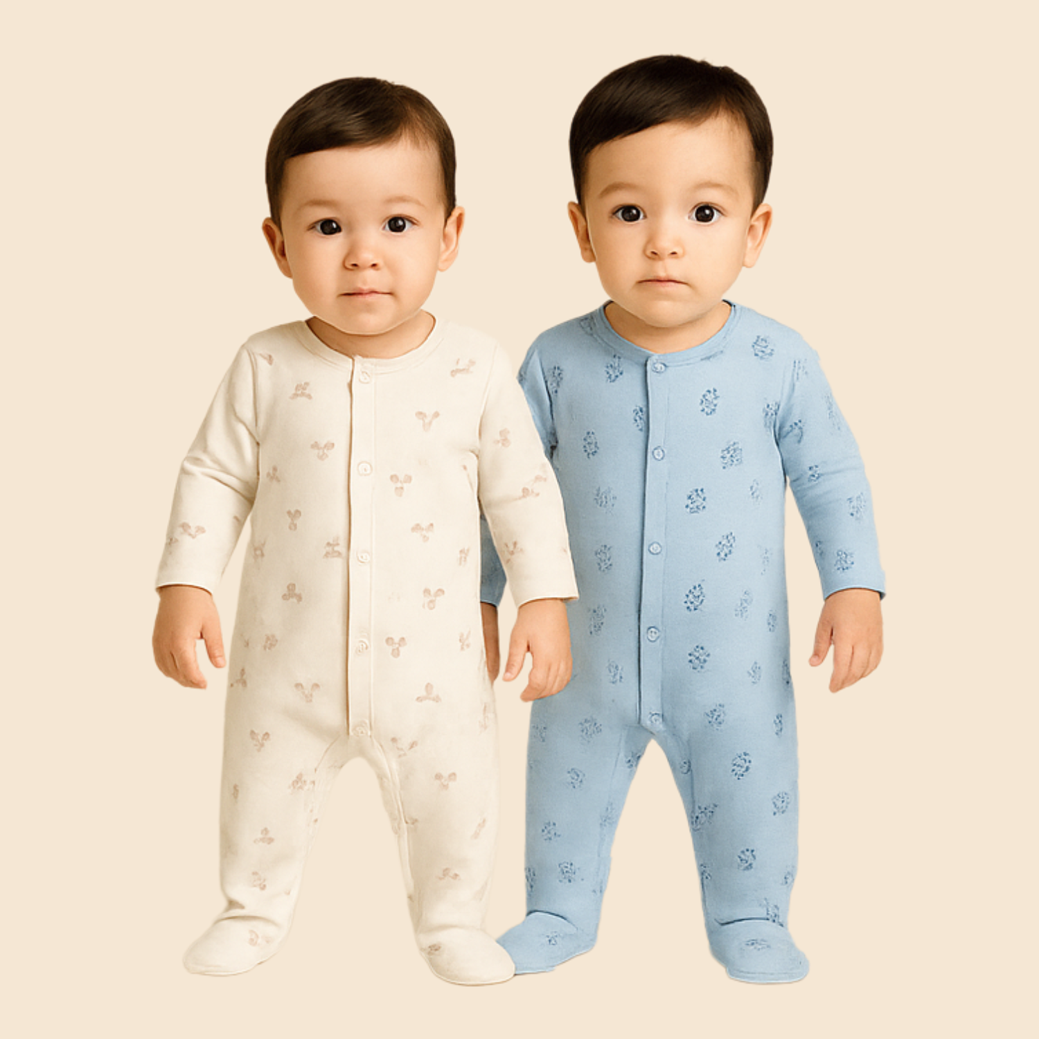 Smile Baby Soft Cotton Romper for Infants – Full Sleeve | Skin-Friendly | 0–6 Months
