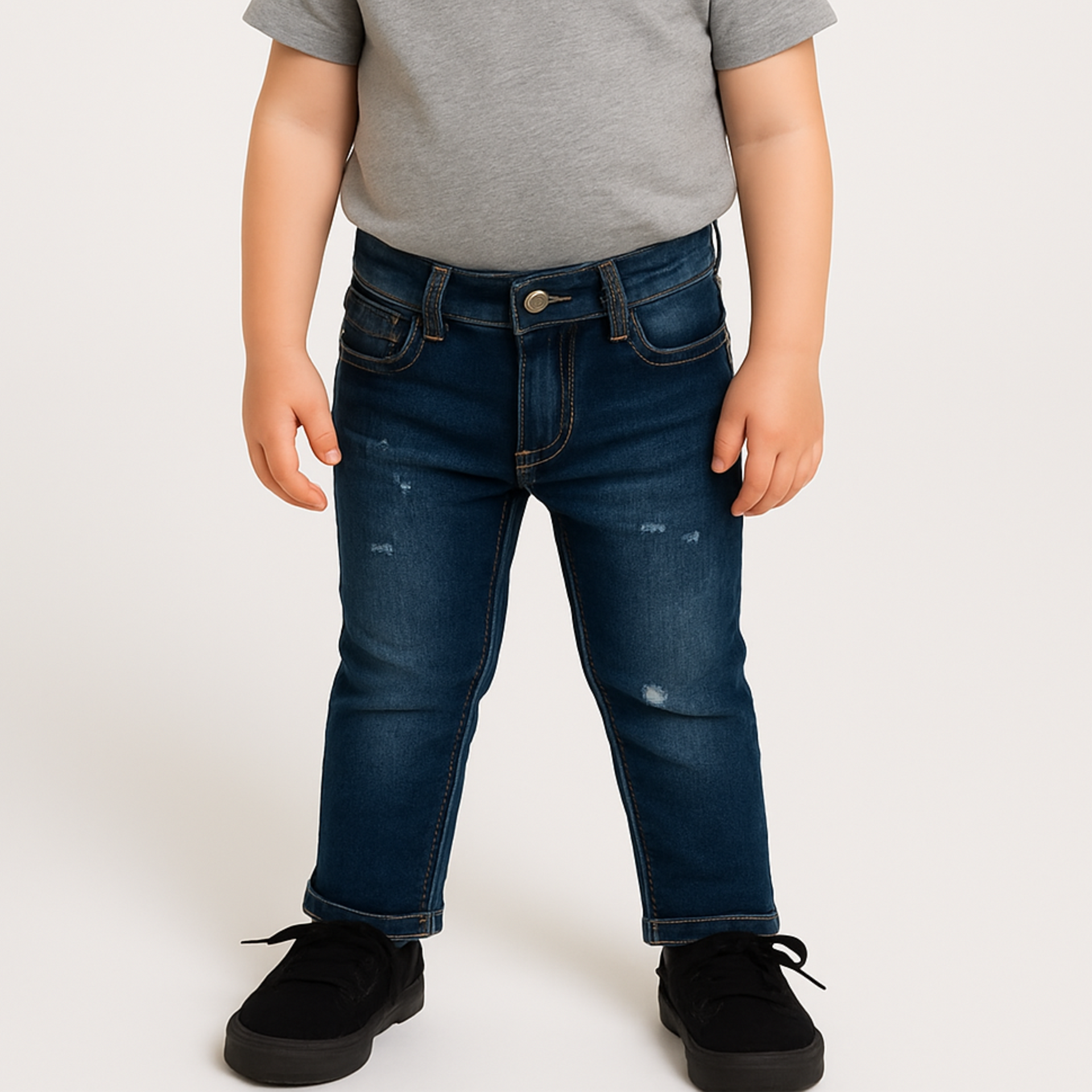 Smile Baby Boys Dark Denim Jeans | Slim Fit | Age 1–5 Years