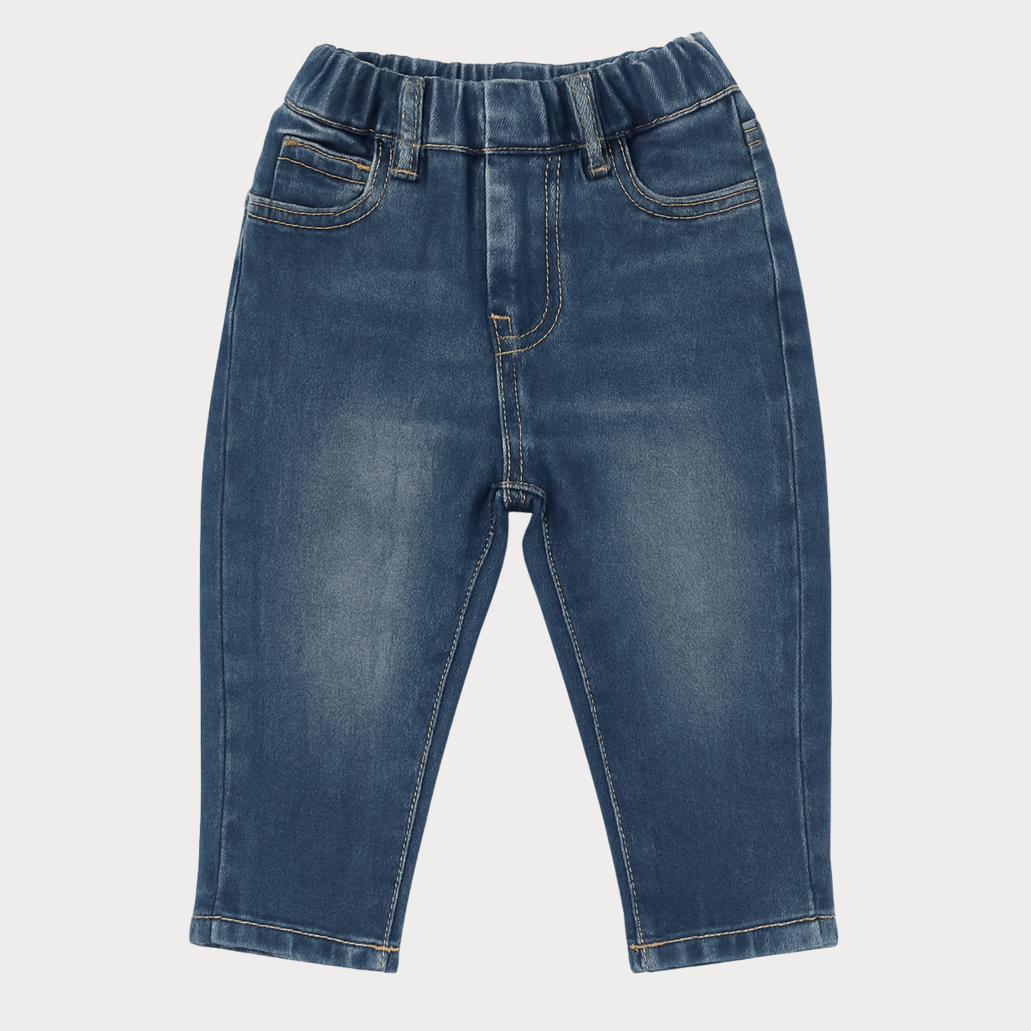 Smile Baby Boys Dark Denim Jeans with Elastic Waistband – Age 12M