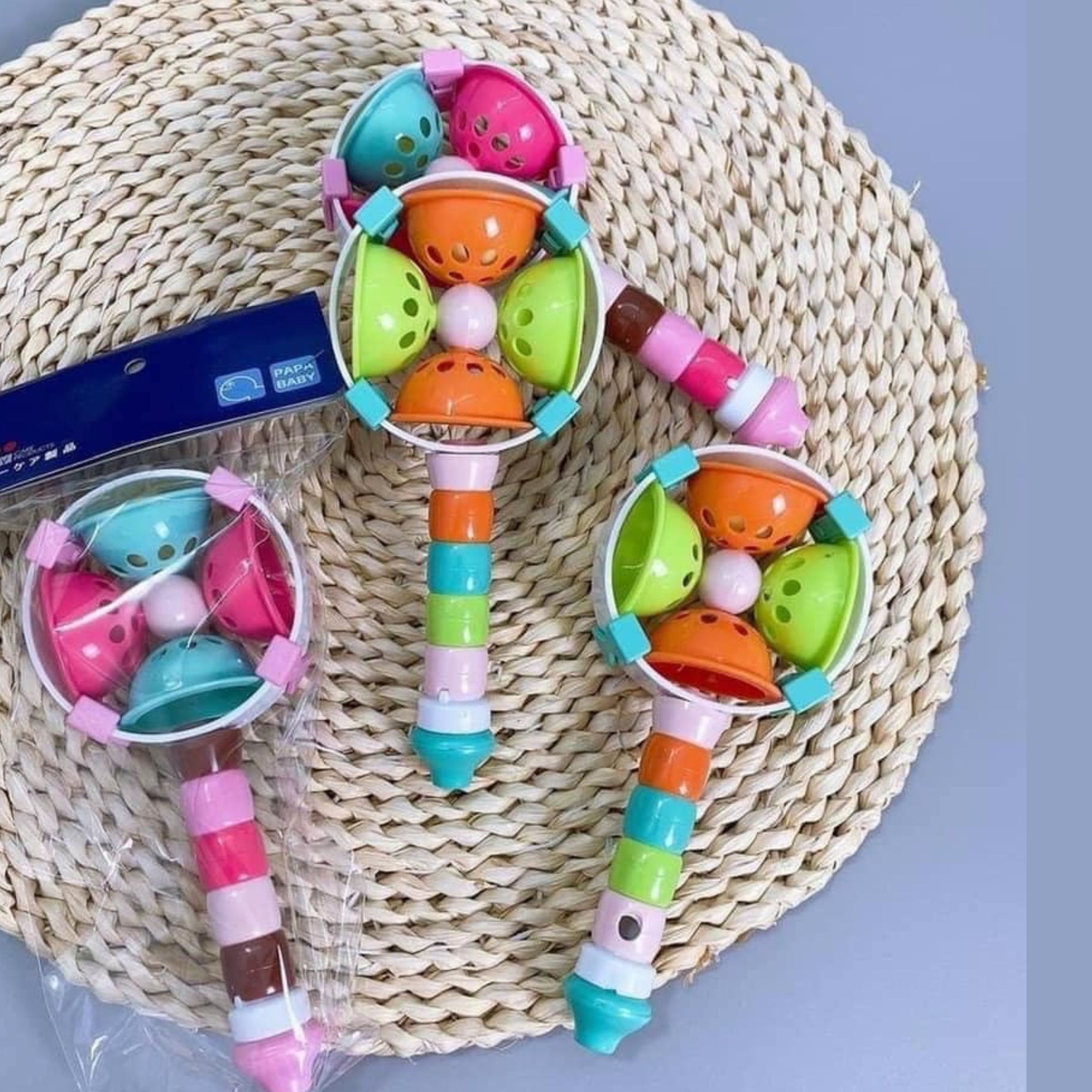 PAPA BABY'S JHUN JHUNA GREEN COLOR | BABY RATTLES | Baby Hand Shake Musical Plastic Rattle – Multicolor