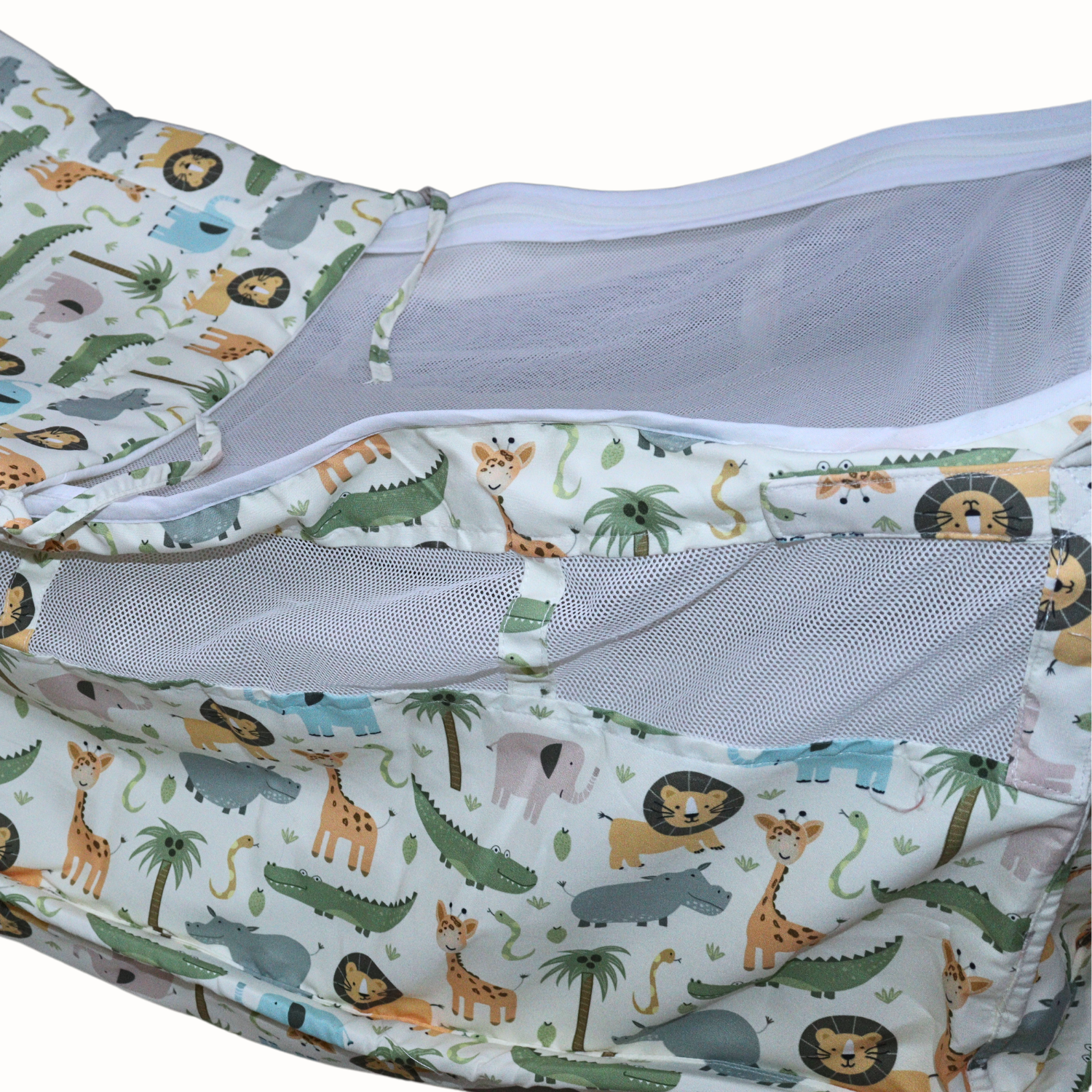 Smile Baby New Born Baby Khoya Cradle Cloth with Mosquito Net – Jungle Print Pure Cotton Baby Zoli Palana Hammock
