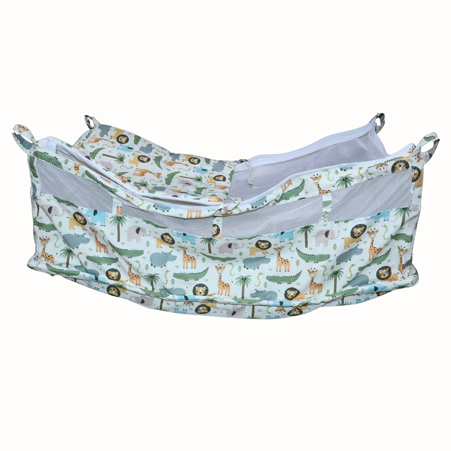 Smile Baby New Born Baby Khoya Cradle Cloth with Mosquito Net – Jungle Print Pure Cotton Baby Zoli Palana Hammock