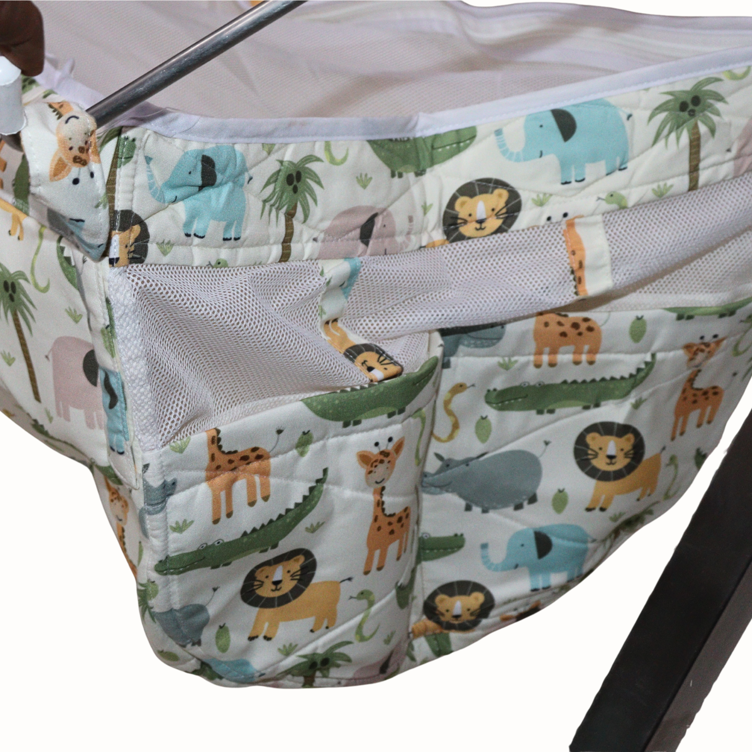 Smile Baby Jungle Safari Print Baby Cradle Cloth with Mosquito Net – Soft & Breathable Newborn Hammock