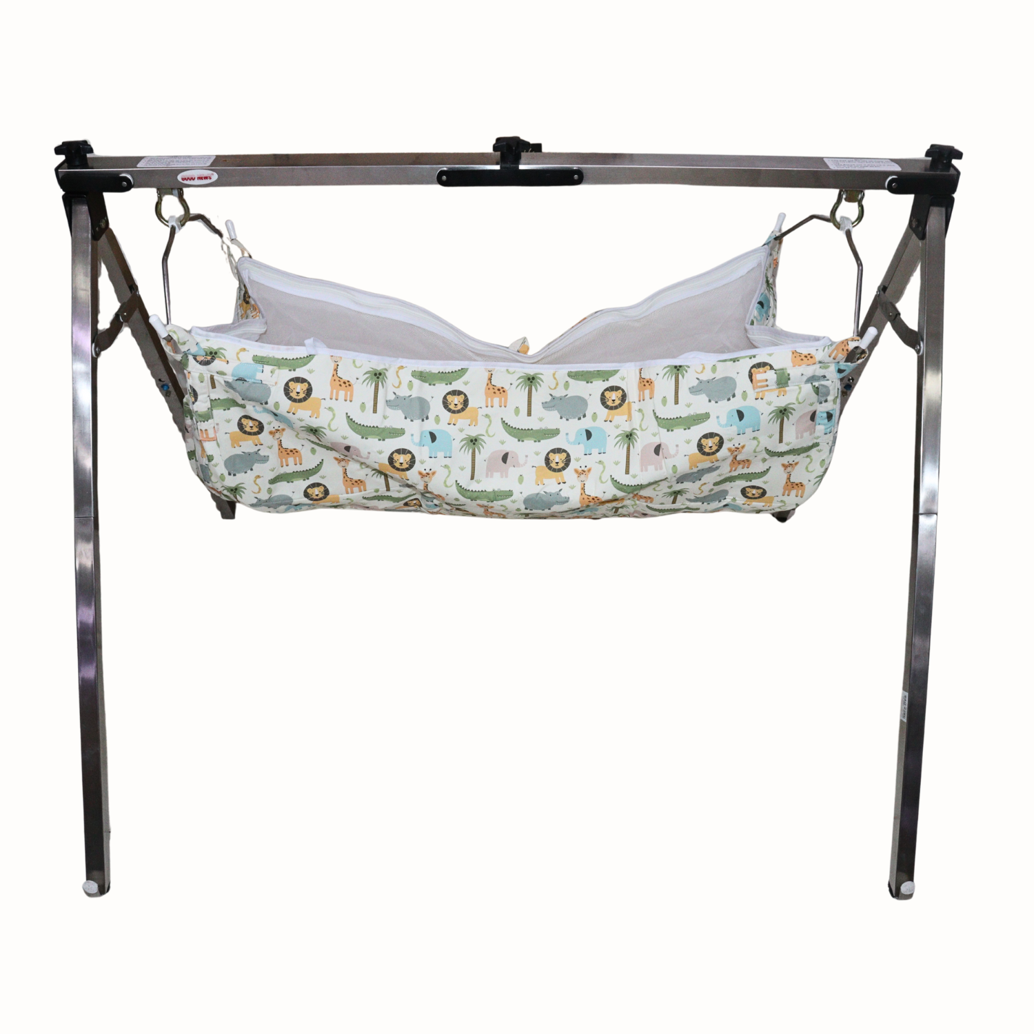 Smile Baby Jungle Safari Print Baby Cradle Cloth with Mosquito Net – Soft & Breathable Newborn Hammock