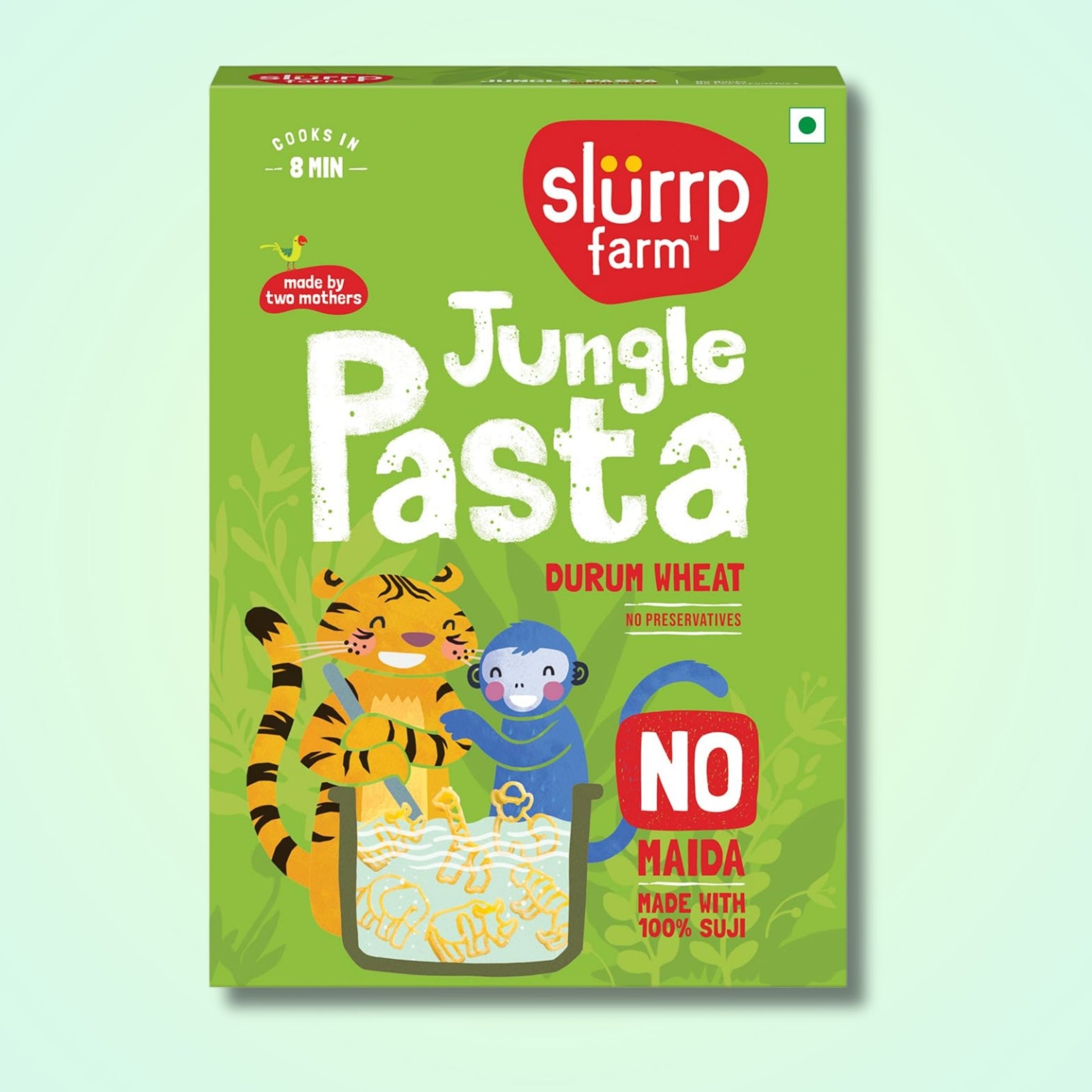 Slurrp Farm No Maida Jungle Pasta | Made with 100% Durum Wheat/Semolina/Suji | 100% vegetarian & Cooks in 8 minutes