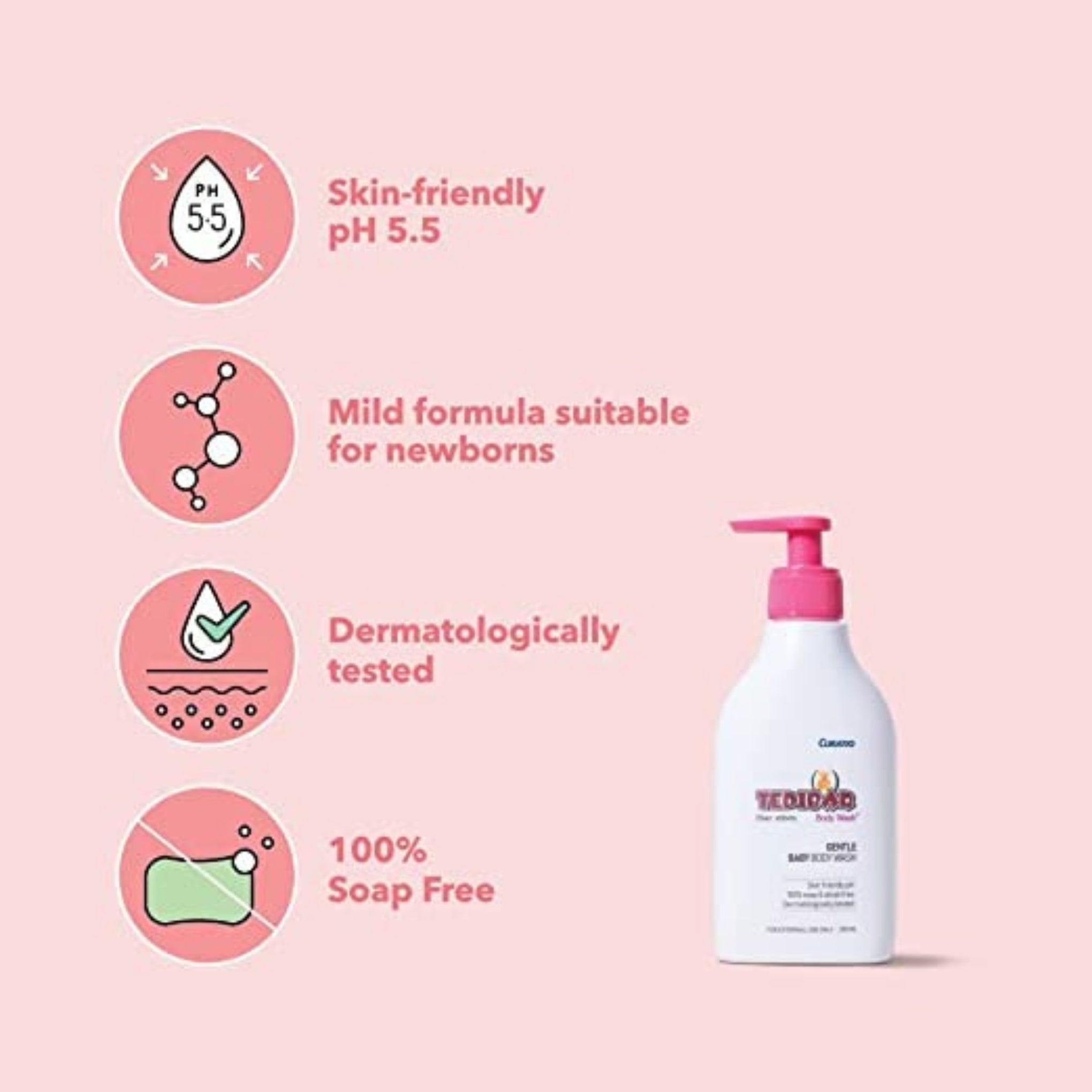 Curatio TEDIBAR Baby Body Wash 250ml | 100% SOAP FREE TEDIBAR NEW Gentle Baby Body Wash Skin Friendly Dermatologically Tested