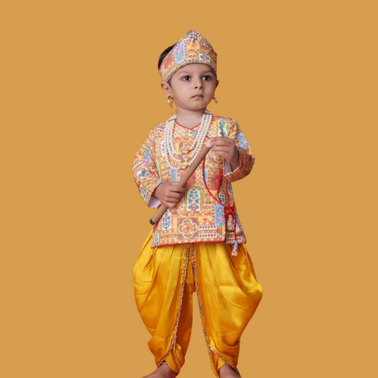 Smile Baby Krishna Dress Set for Infants – Traditional Kanha Ji Costume | 3 to 18 Months