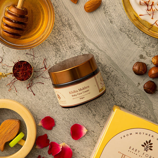 Baby Forest Khilta Mukhra Baby Face Cream | Ayurvedic Nourishing Cream for Babies | With Licorice, Shea Butter & Natural Oils | 50 g