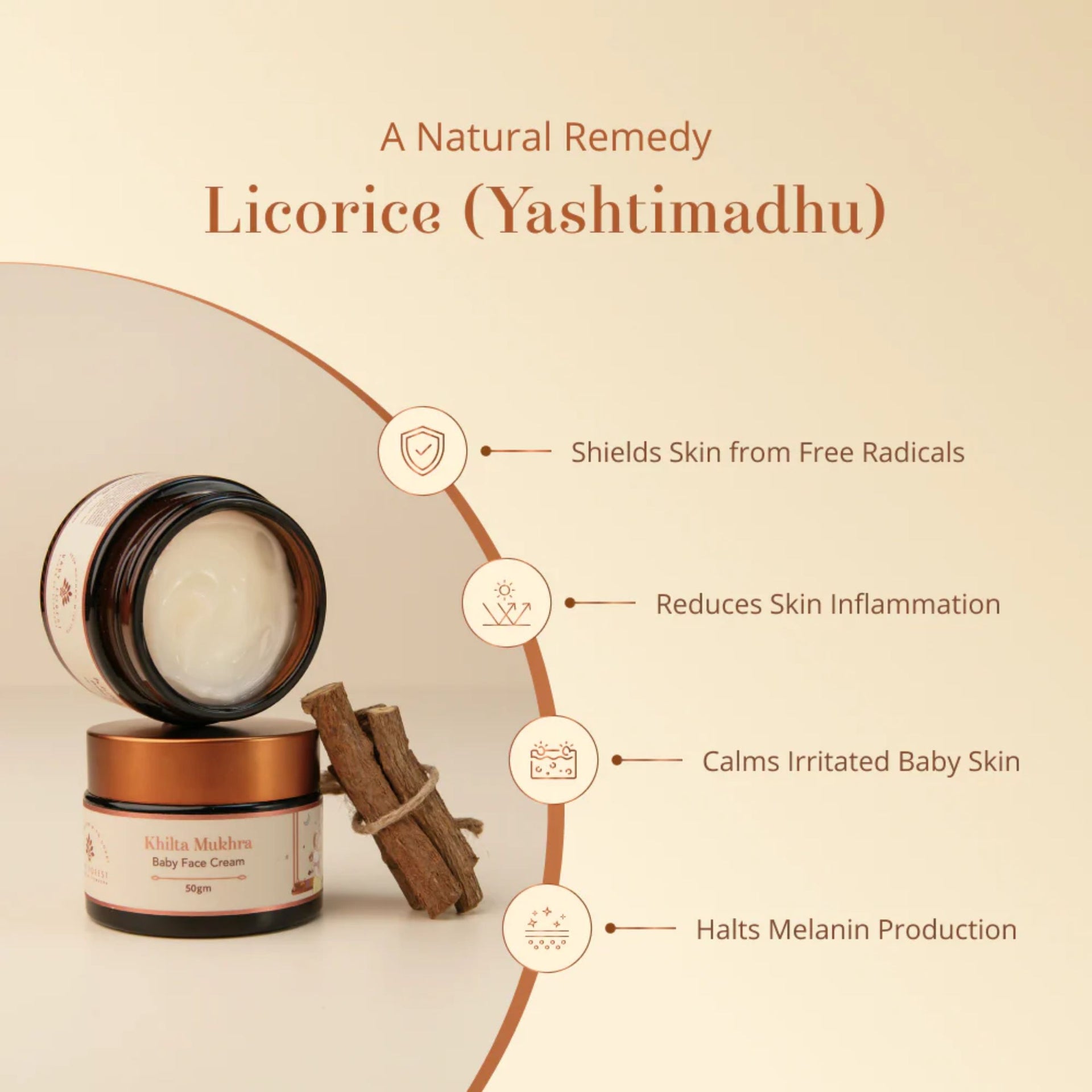 Baby Forest Khilta Mukhra Baby Face Cream | Ayurvedic Nourishing Cream for Babies | With Licorice, Shea Butter & Natural Oils | 50 g