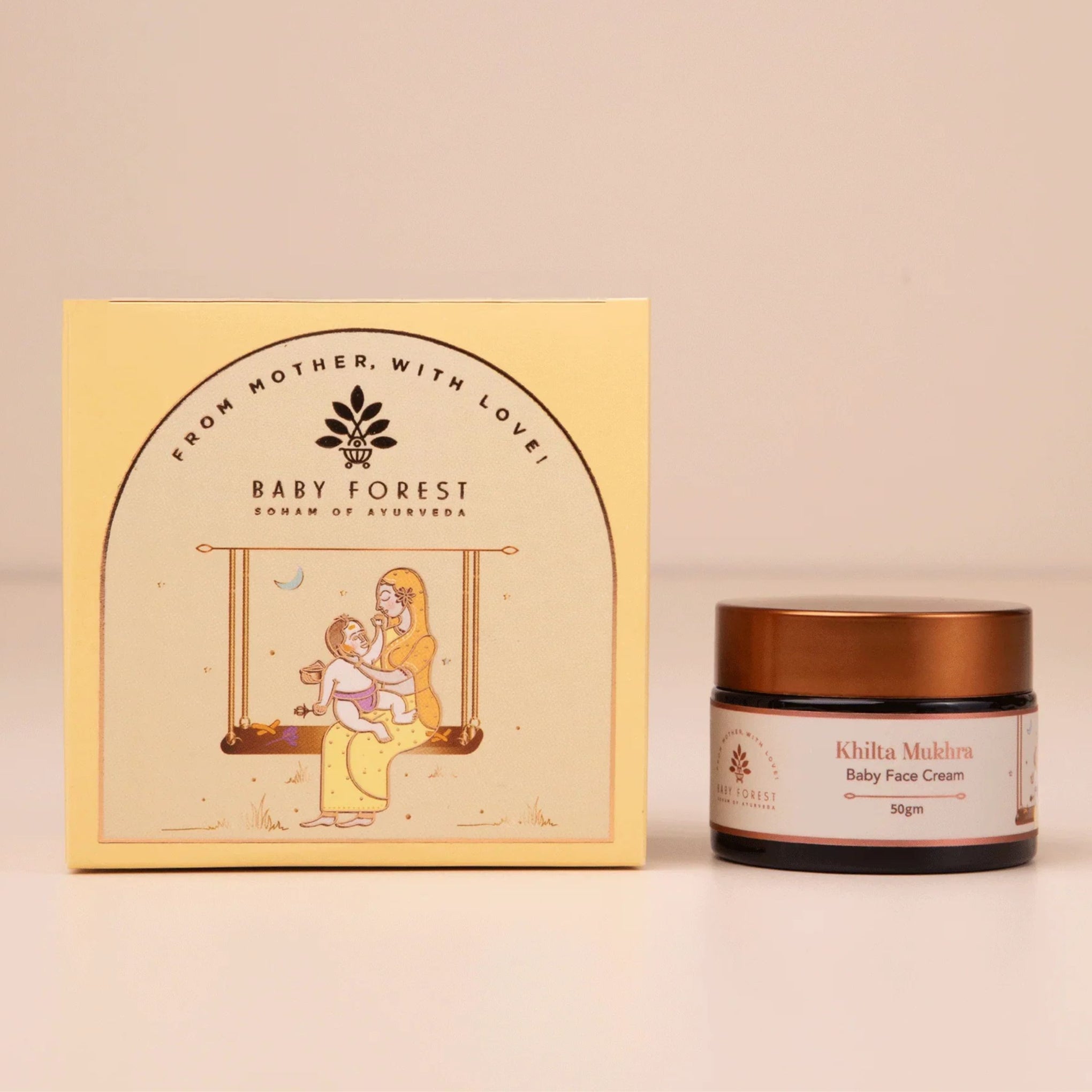 Baby Forest Khilta Mukhra Baby Face Cream | Ayurvedic Nourishing Cream for Babies | With Licorice, Shea Butter & Natural Oils | 50 g