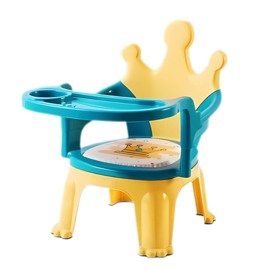 Smile Baby Baby Chair for Kids Study Table Chair with Cushion Seat, Removable Food Tray & High Backrest, Booster Seat for Baby, Home School Kids Chair for Toddlers King Style baby Chair (Yellow)