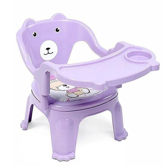 Smile Baby Baby Chair for Kids Study Table Chair with Cushion Seat, Removable Food Tray & High Backrest, Booster Seat for Baby, Home School Kids Chair for Toddlers (Purple)
