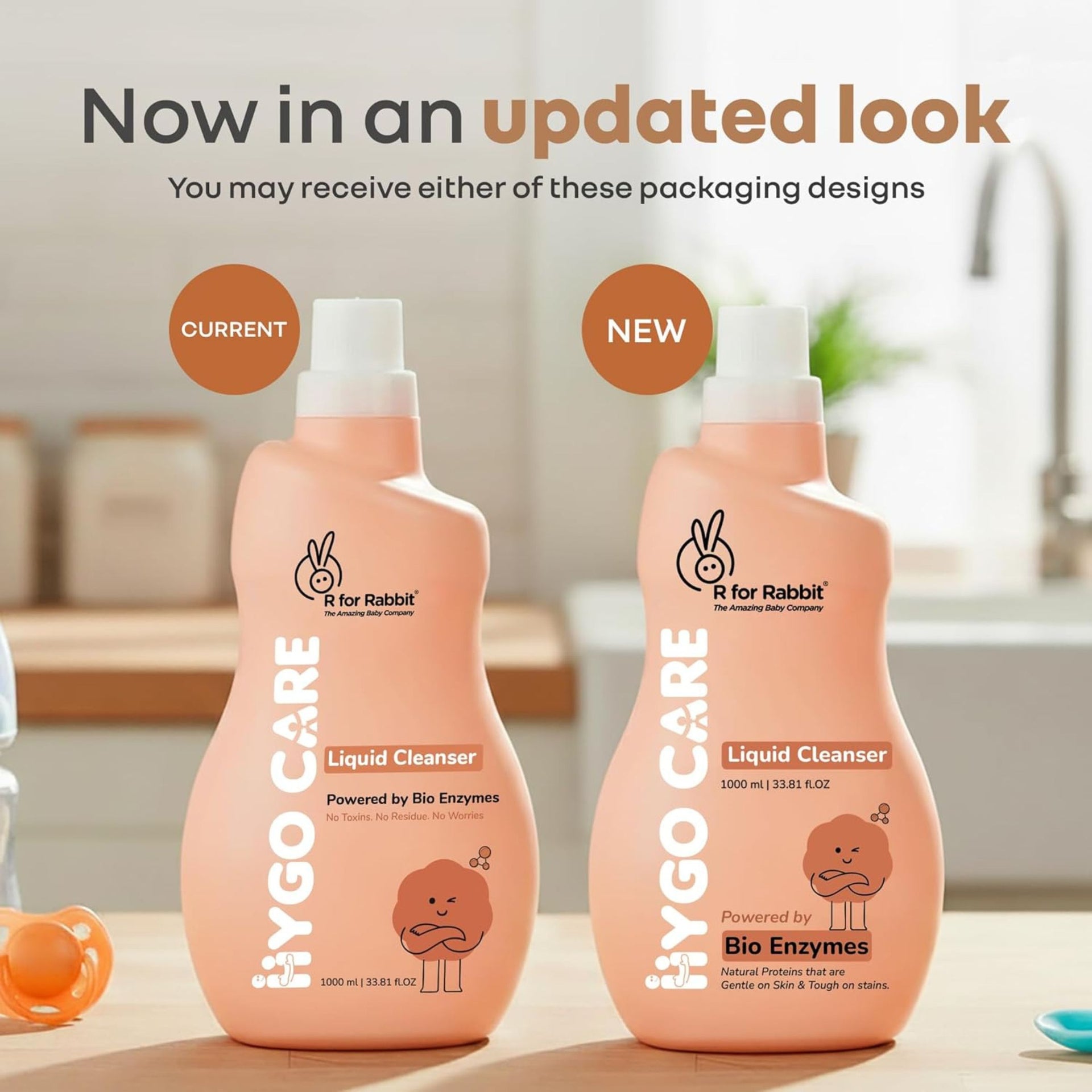 R for Rabbit HygoCare Liquid Cleanser for Baby Essentials | Powered by Bio Enzymes | Removes Milk, Food & Oil Residues | 1000 ml