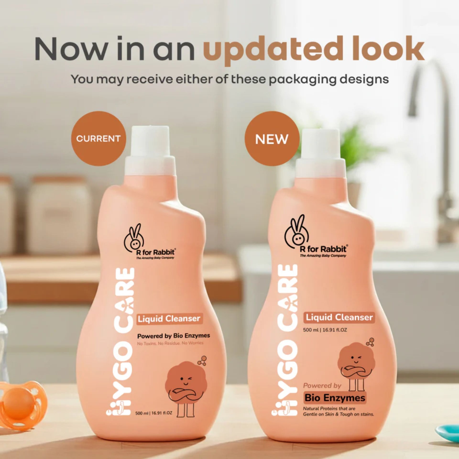 R for Rabbit Hygo Care Bio Enzyme Liquid Cleanser – 500 ml | Baby Bottle, Toy & Accessory Cleaner | Gentle, No Toxins